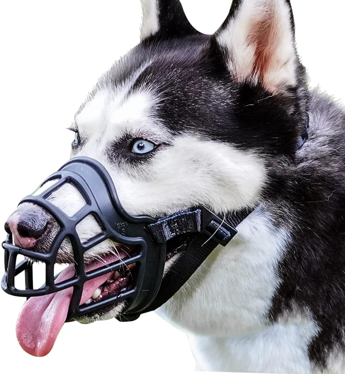 Expertly Made BARKLESS Dog Muzzle Basket Muzzle Anti Biting Chewing Sturdy Lightweight Cage Mouth Cover for Small Medium Large Sized Dogs Allows Panting Drinking Suitable for Grooming Trimming Training Professional