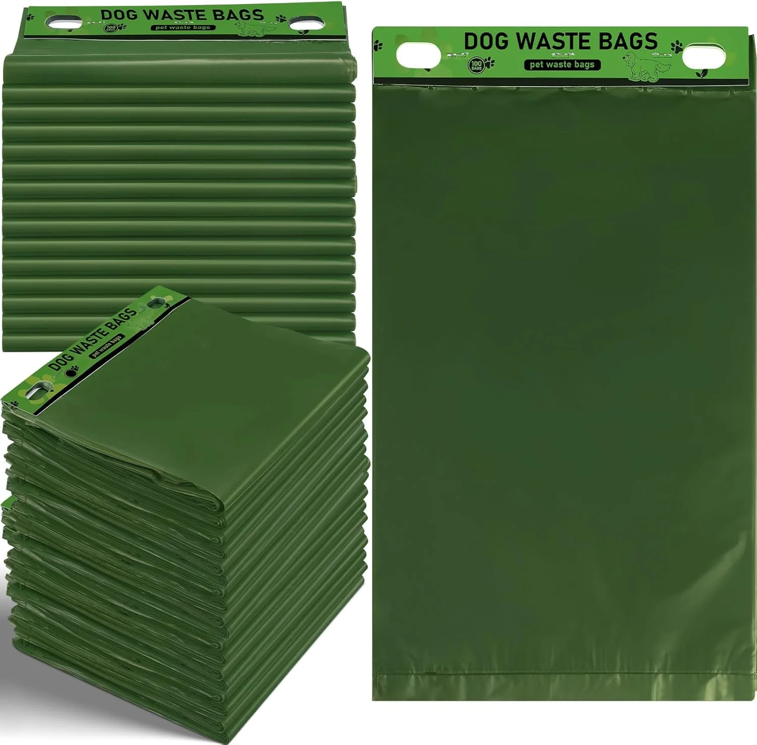 Original Ireer 5000 Pcs 50 Counts 5000 Pcs Header Bag Bulk Dog Pet Waste Bags Poop Easy Single Pull for Poop Dog Waste Station Fit Hang Hole Dispenser Home Outdoor Green User-Friendly