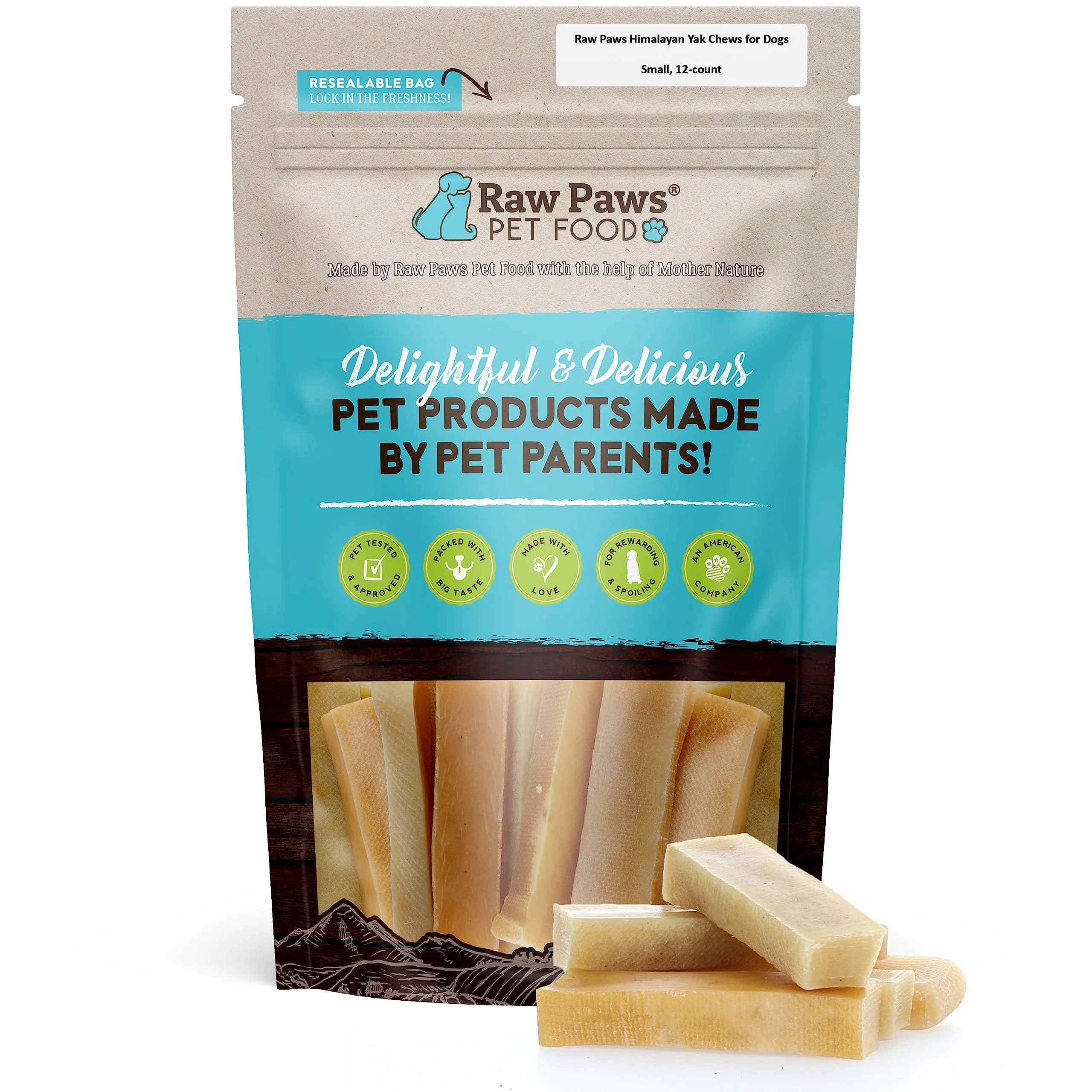 Quality Raw Paws Himalayan Yak Chews for Dogs - Small 12-Count Long-Lasting Digestible Yak Milk Chews for Small Breeds Smart