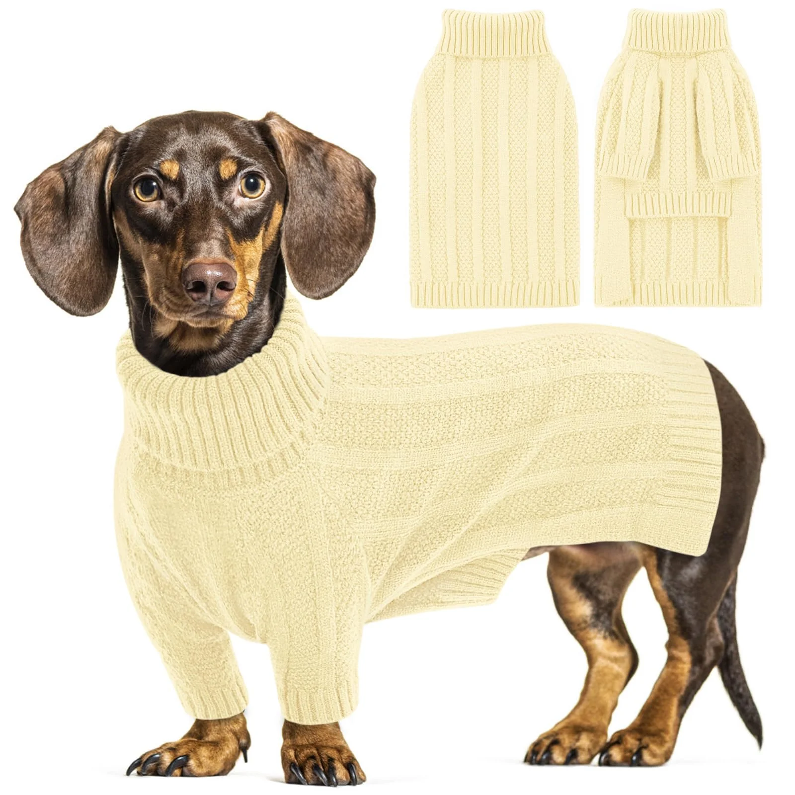 Proven Queenmore Small Dog Sweaters — Cozy Turtleneck Knit Pullover for Dogs Cats Light Apricot S World-Class