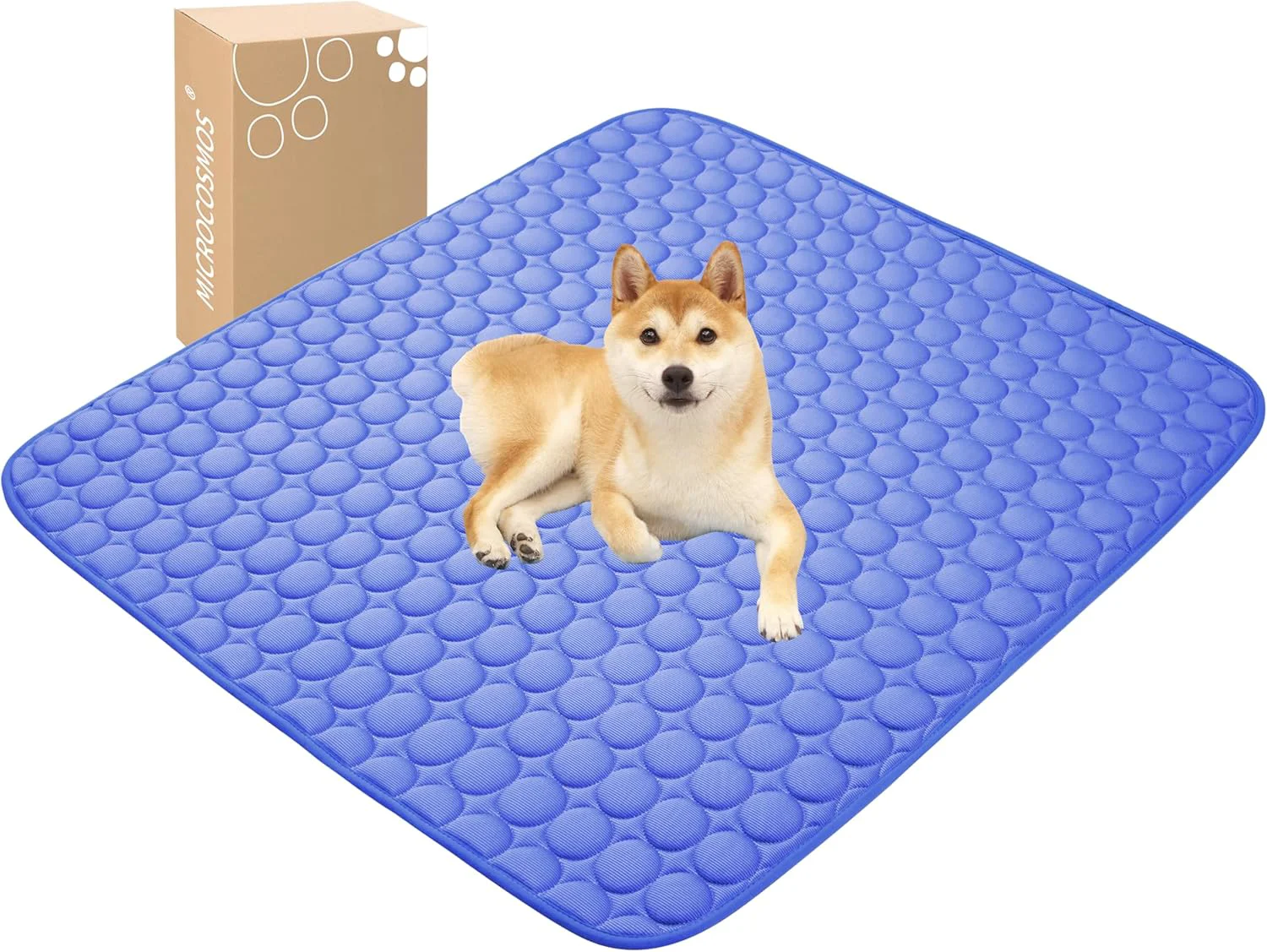 Refined MICROCOSMOS Summer Cooling Mat Sleeping Pad- Water Absorption Top Materials Safe Easy Carry EZ Clean. Keep Cooling for Pets Kids and Adults. Navy Blue 48 x48 Relaxed