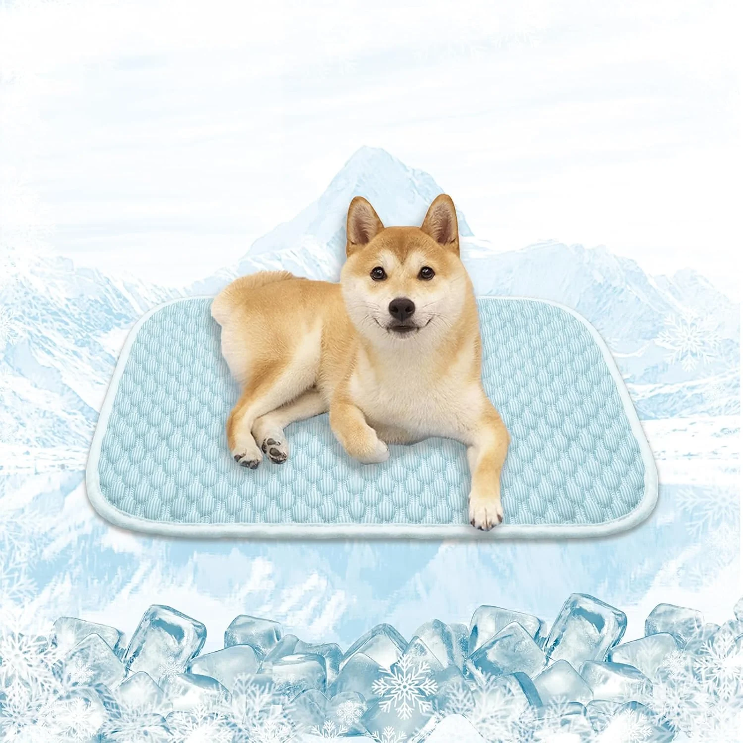MICROCOSMOS Dog Sleeping Pad Pet Cooling Mat- Breathable Bubble Surface EZ Clean. Keep Cooling for Pets Kids and Adults in Summer. BlueWhite 28 x 22 Trusted