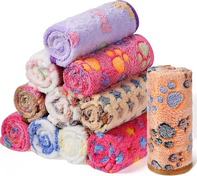 Consistent Tatuo 12 Pieces Puppy Blanket Warm Dog Cat Sleep Mat Pet Kitten Doggy Fleece Practical
