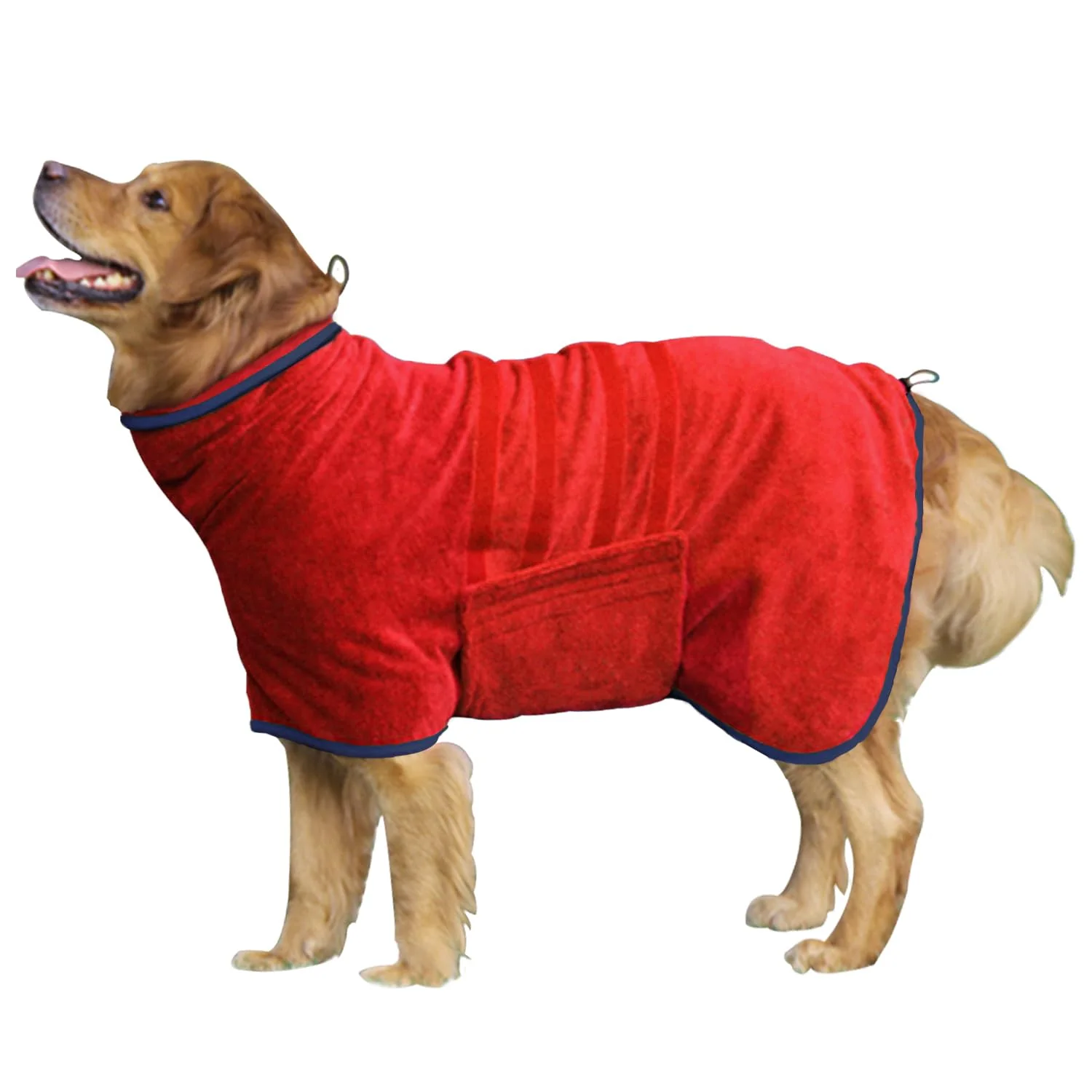 Functional HhiMyOct Dog Drying Coat XXX-Large Red — Fast-Drying Microfiber Pet Towel Robe with Adjustable Collar Belly Strap Sustainable