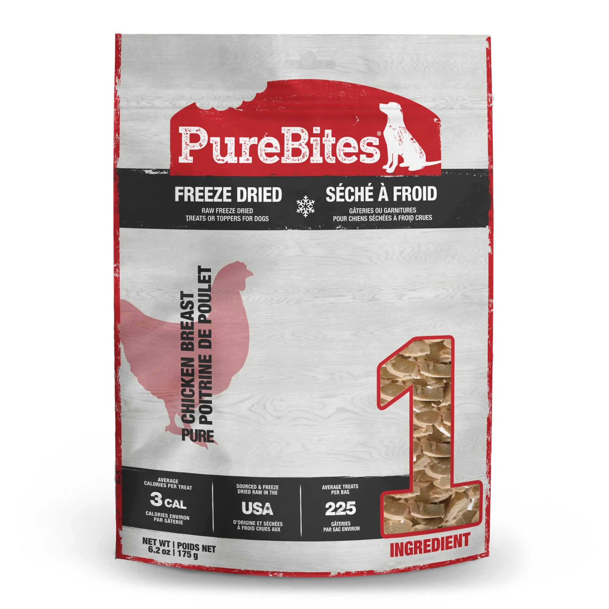 Green PureBites Chicken ze-Dried Dog Treats – 1 Ingredient Made in USA 6.2oz Fine