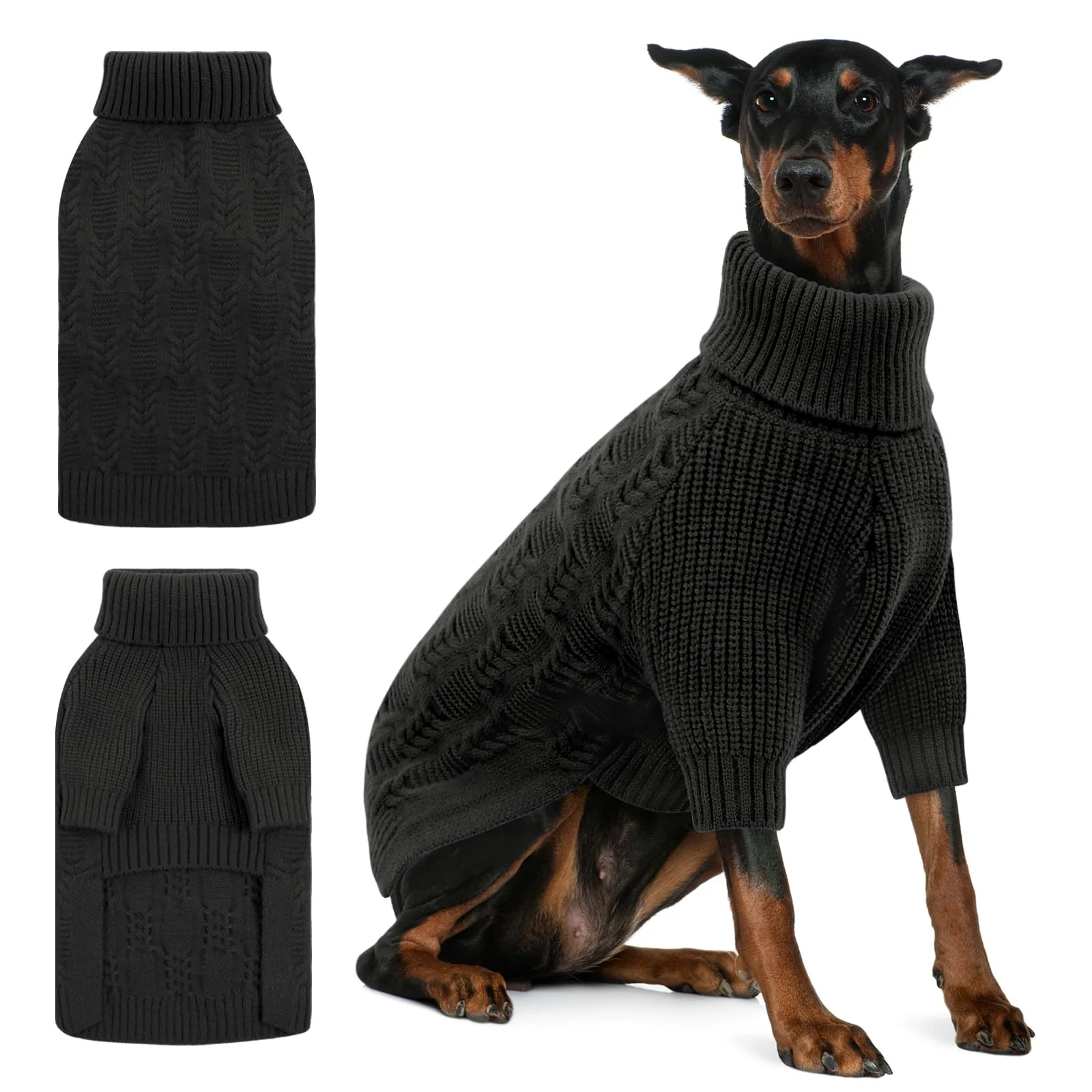 Relaxed ASENKU XL Dog Sweater - Extra Large Knit for Large Breeds Grey XL Original Design