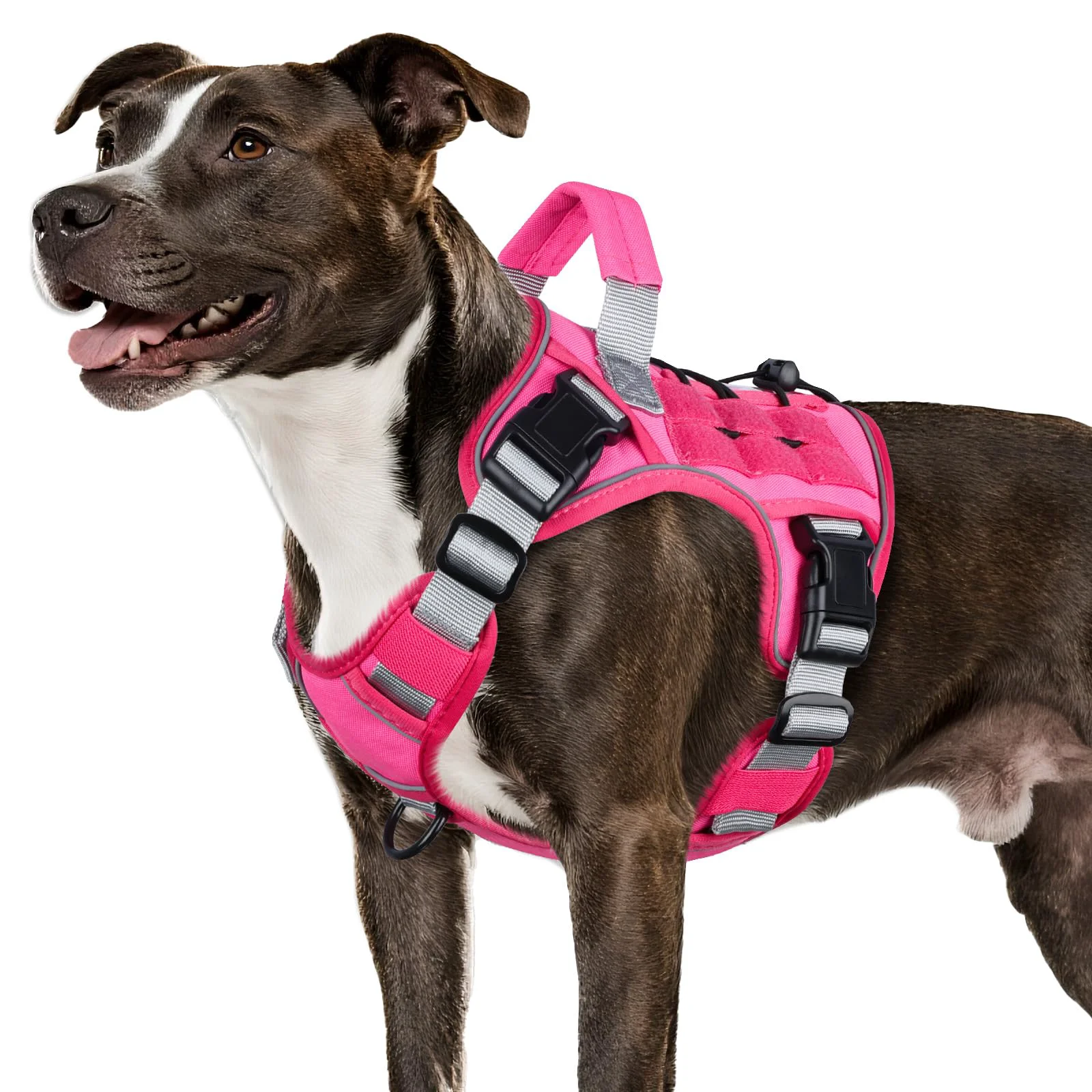 Efficient WINGOIN Pink Tactical Dog Harness Medium – No-Pull with Handle Reflective Military Vest Original Design