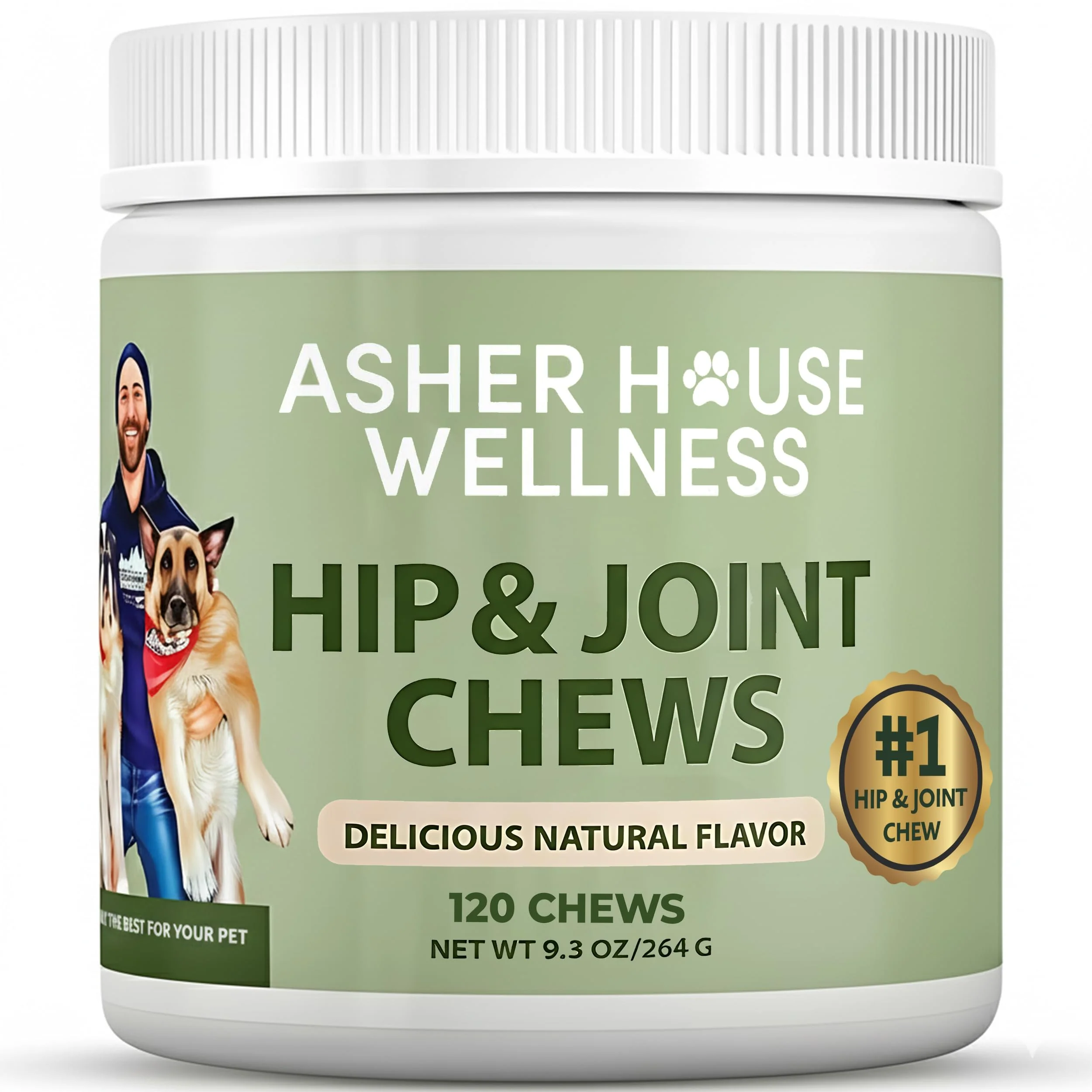 Proven Asher House Wellness Hip Joint Soft Chews for Dogs – 120 Count MSM Glucosamine Chondroitin Breathable