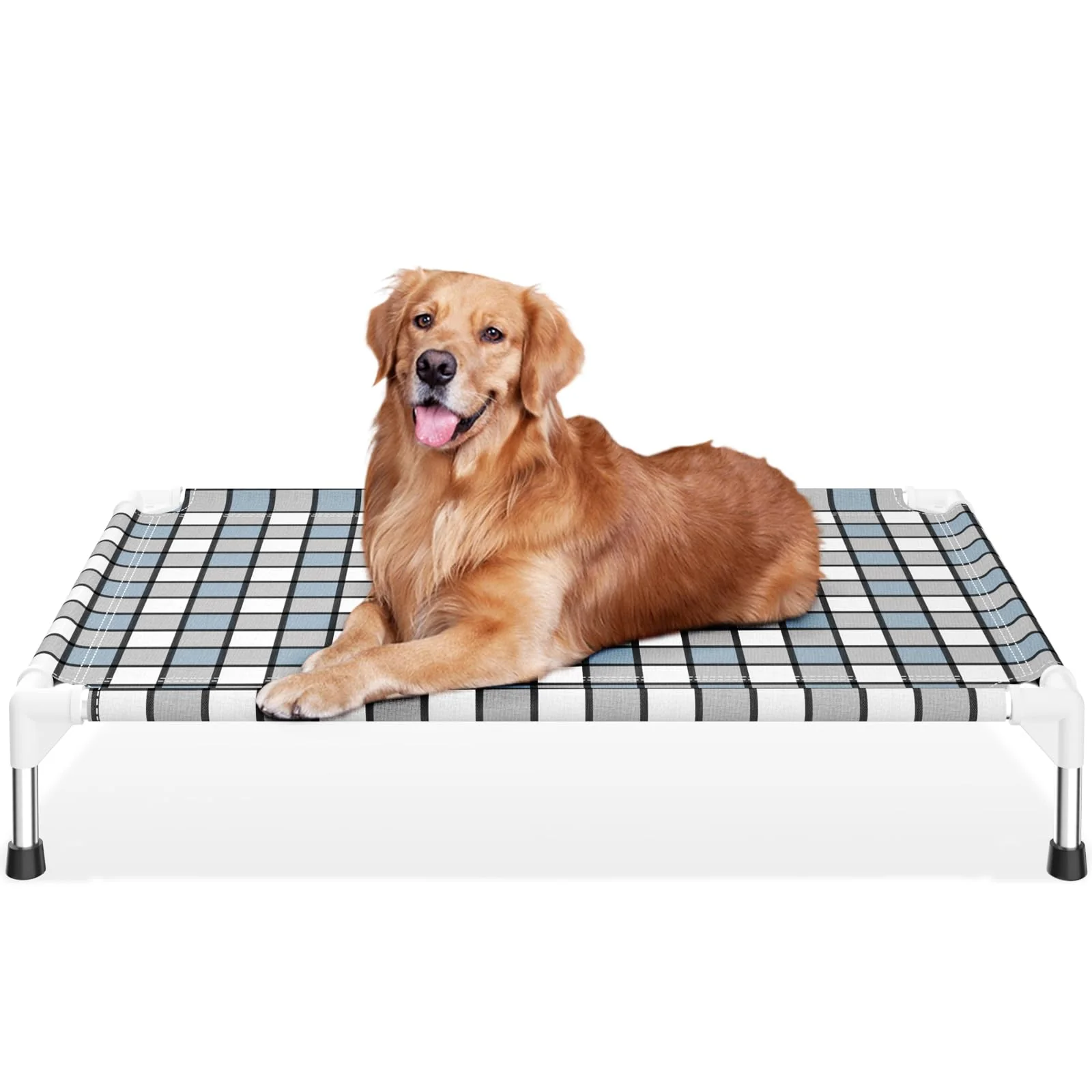 Premium Caghash d Outdoor Raised Dog Bed 39x27x6.5 in — Durable Frame Plush Comfort Soft