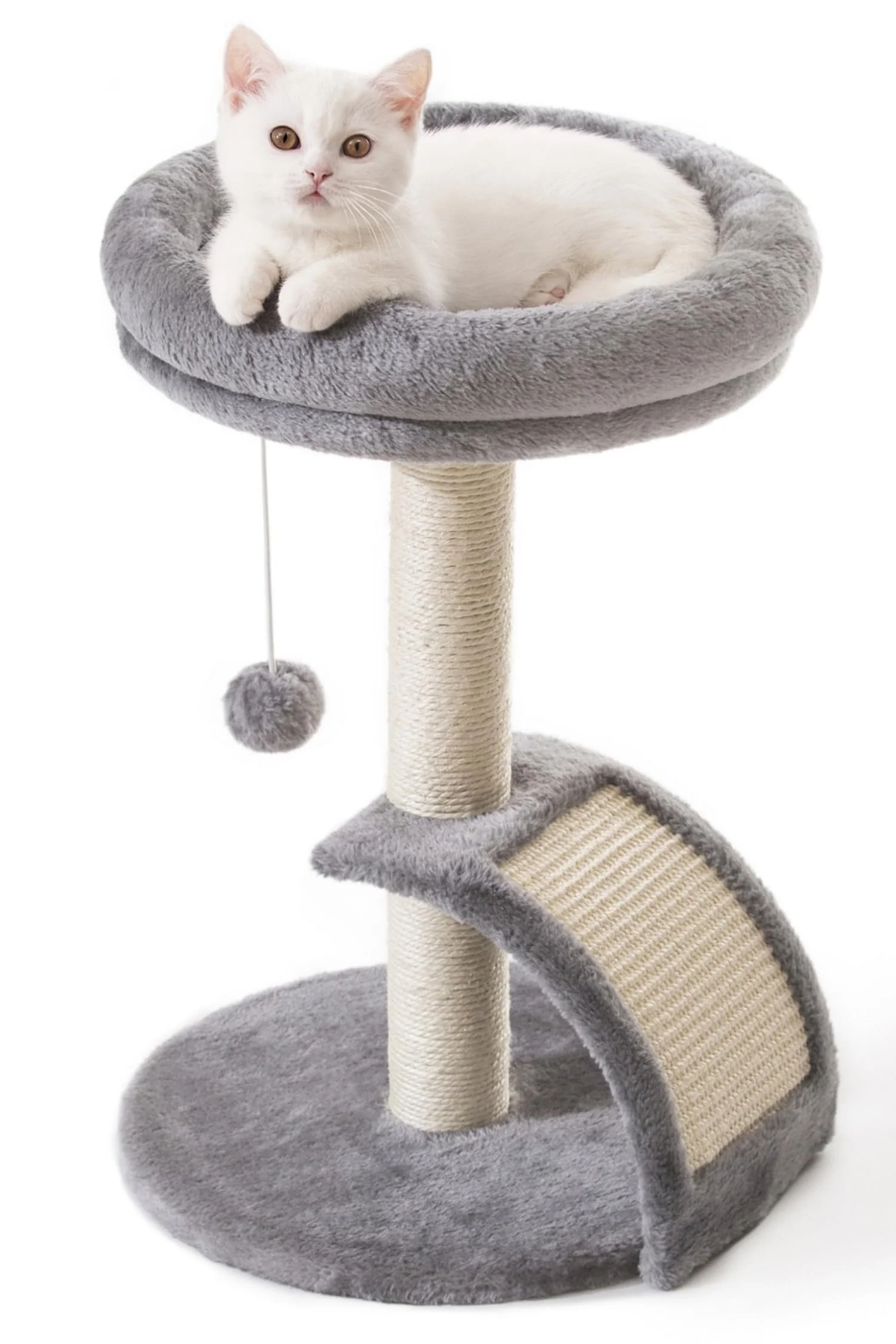 Selected Goozii Small Cat Tree Tower with Scratching Post – Indoor Cat Furniture Grey Solid