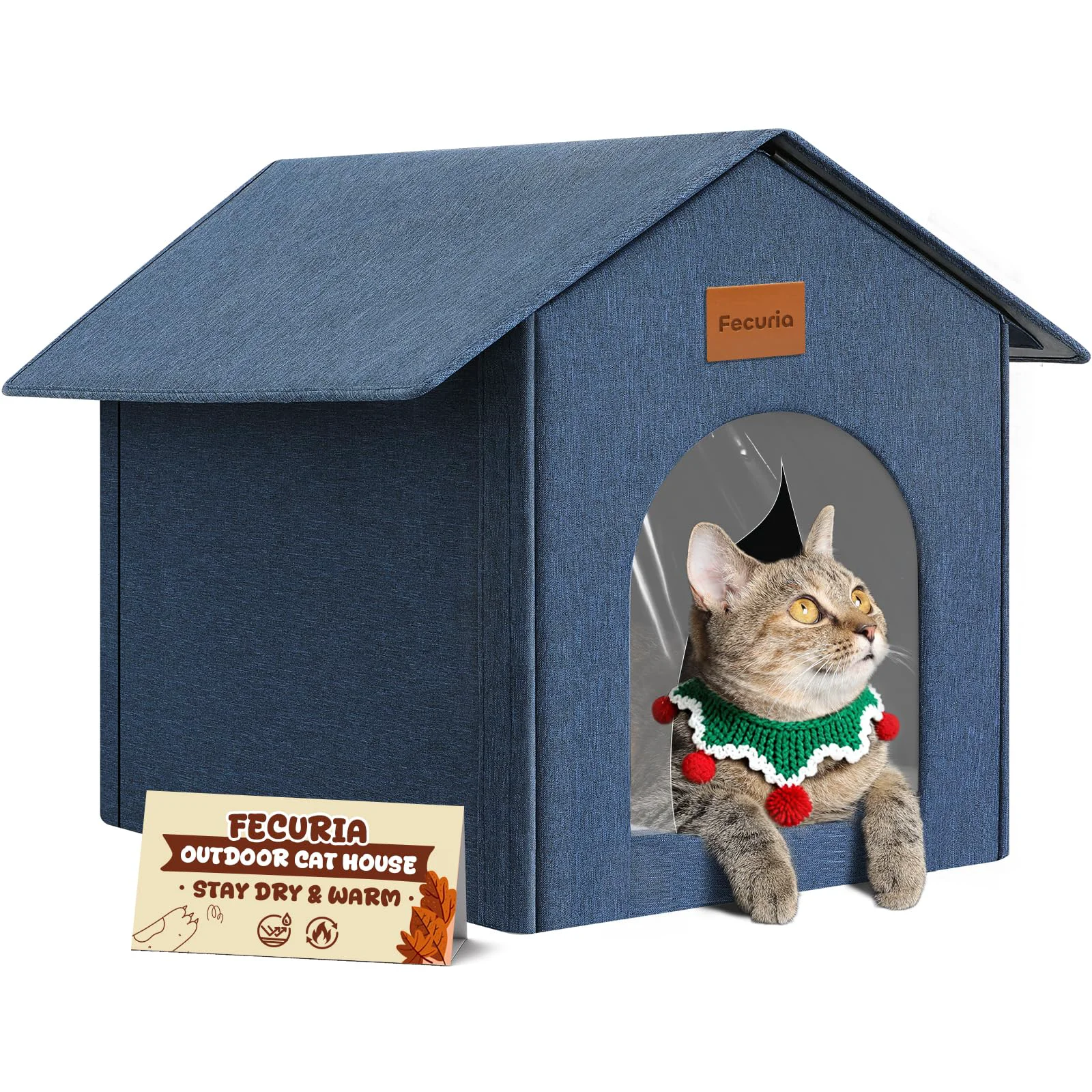 Detailed Fecuria Outdoor Cat House – Weatherproof Insulated Shelter for Indoor Outdoor Cats Consistent