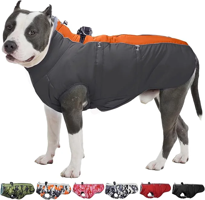 Responsible Dog Coat Winter Warm Dog Jackets for Large Dogs Reflective Snowsuit with Harness Fleece Dogs Snow Jacket Waterproof Pet Clothes for Cold WeatherAbout ThisOverview Elegant