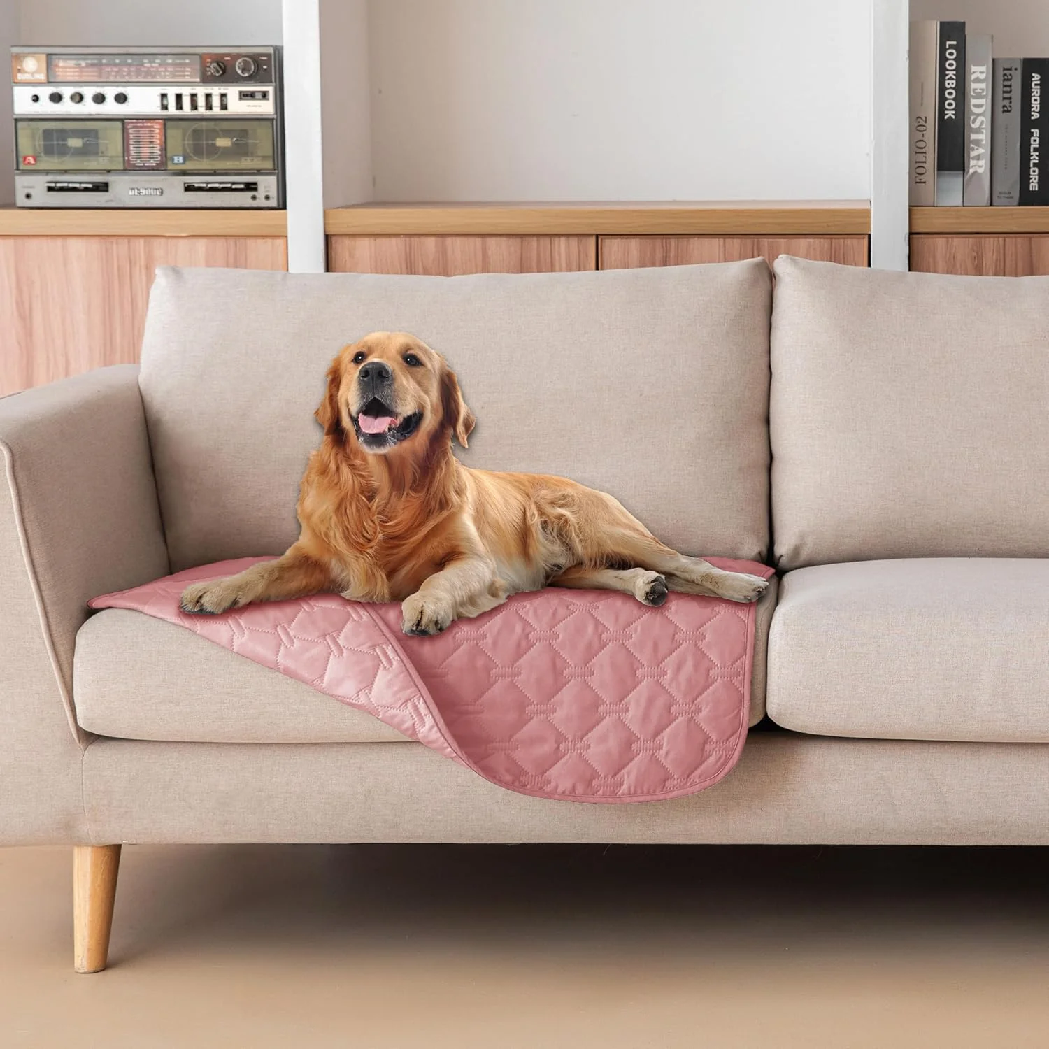 Effective gogobunny 3X Stronger Waterproof Pet Blanket Scratch Proof Furniture Protector for Dogs Cats Reversible Cover 30x30 Inch Dark Pink Light Pink Clean