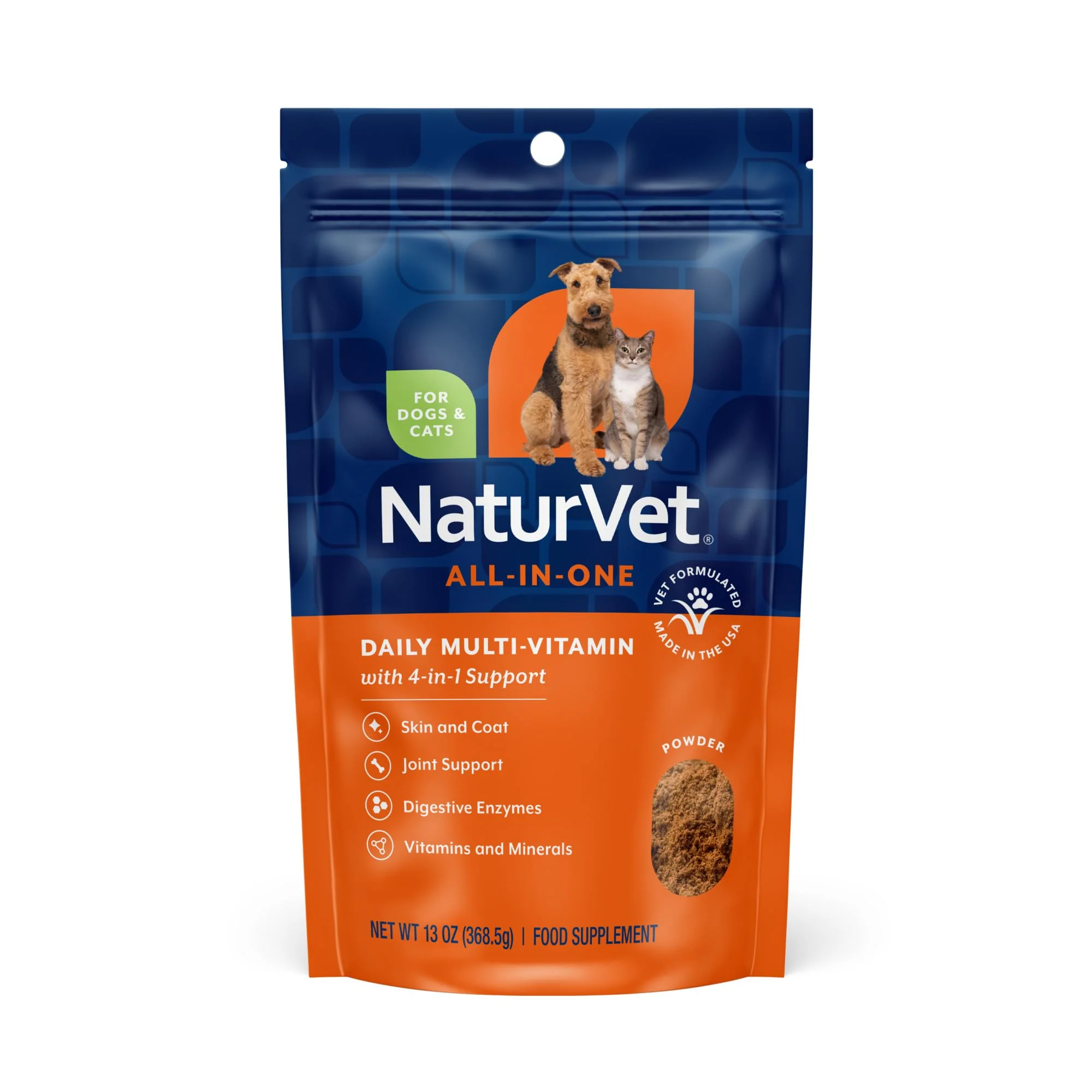 First-Class NaturVet All-in-One Dog Supplement – Joint Digestion Skin Coat Care Wheat- 13-Oz Versatile