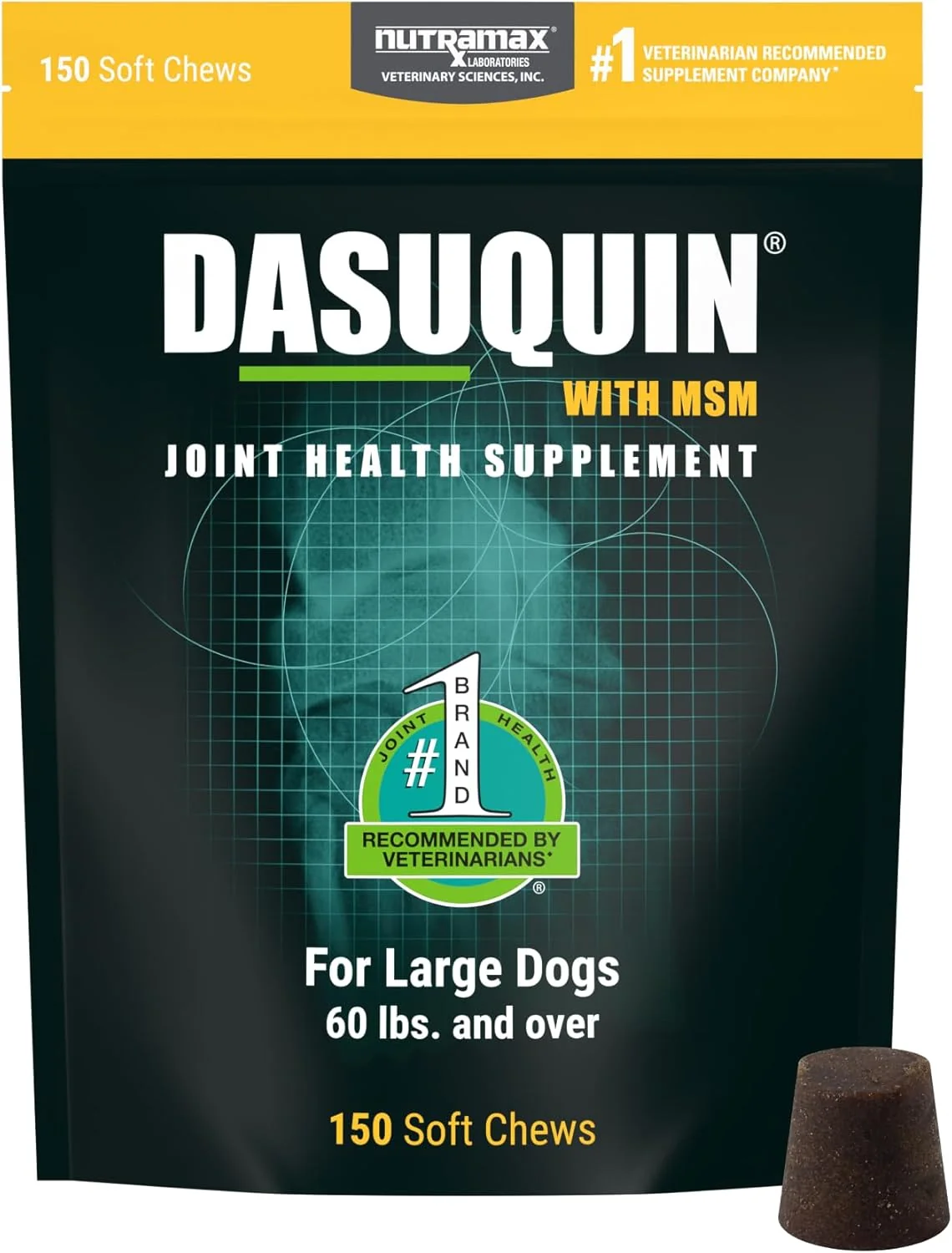 Elegant Nutramax Laboratories Dasuquin with MSM Soft Chews Large Dog 150 Count brown Green