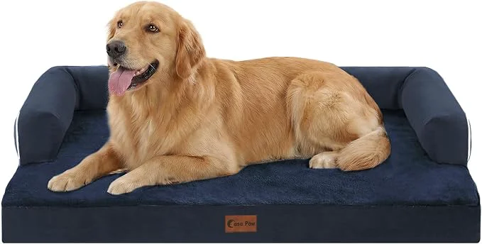 Prestigious Orthopedic Dog Beds for Extra Large Dogs Waterproof Egg Crate Foam XL Dog Bed Natural