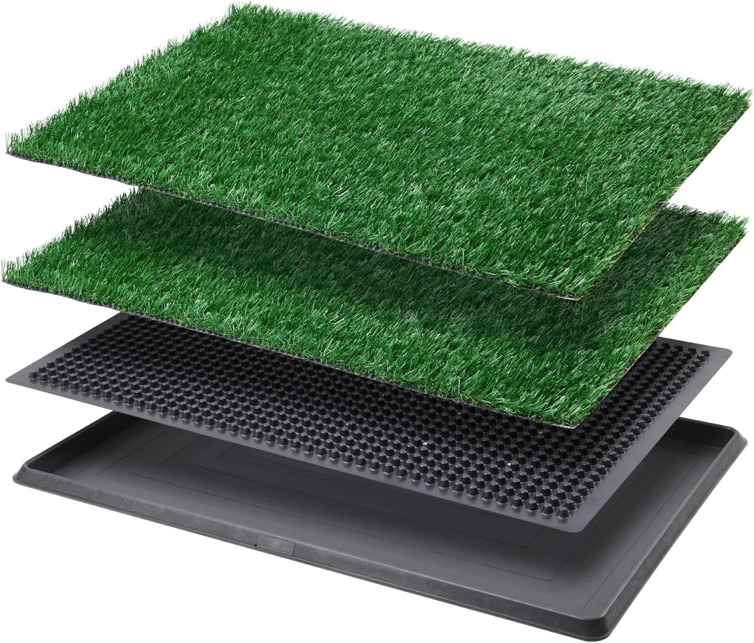 Luxury LOOBANI Dog Grass Pad with Tray - Dog Litter Box - Indoor Potty for Apartment and Patio Training - with 2 Packs Grass Pee Pads for 16×20 Inch Elegant