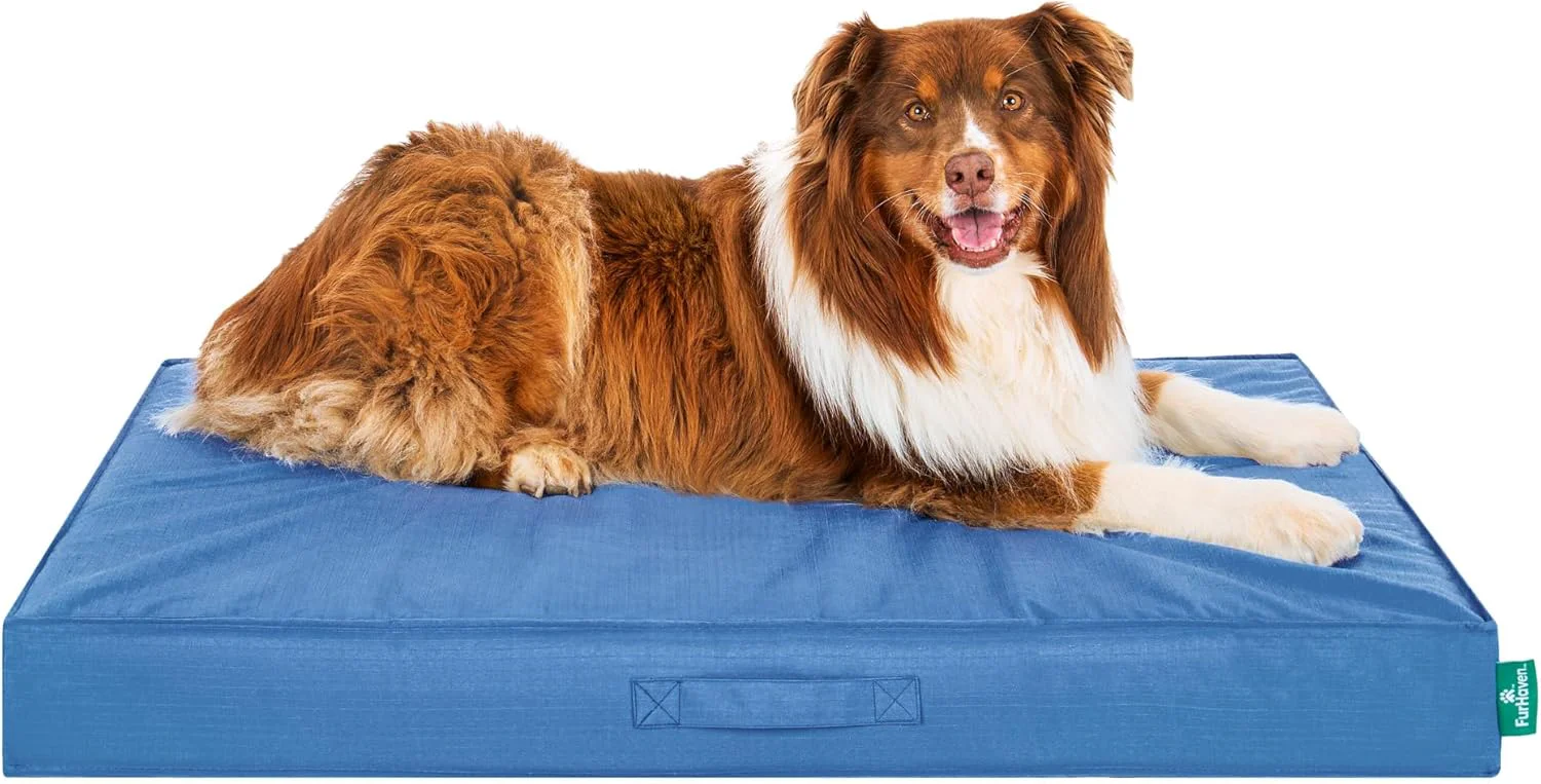 Effective FurHaven Cooling Dog Bed – XL Foam Mattress for Joint Pain Relief Waterproof Liner Removable Washable Cover Durable for Outdoor Use Deluxe Grid Indoor Outdoor Bed – Blue Jumbo Luxury