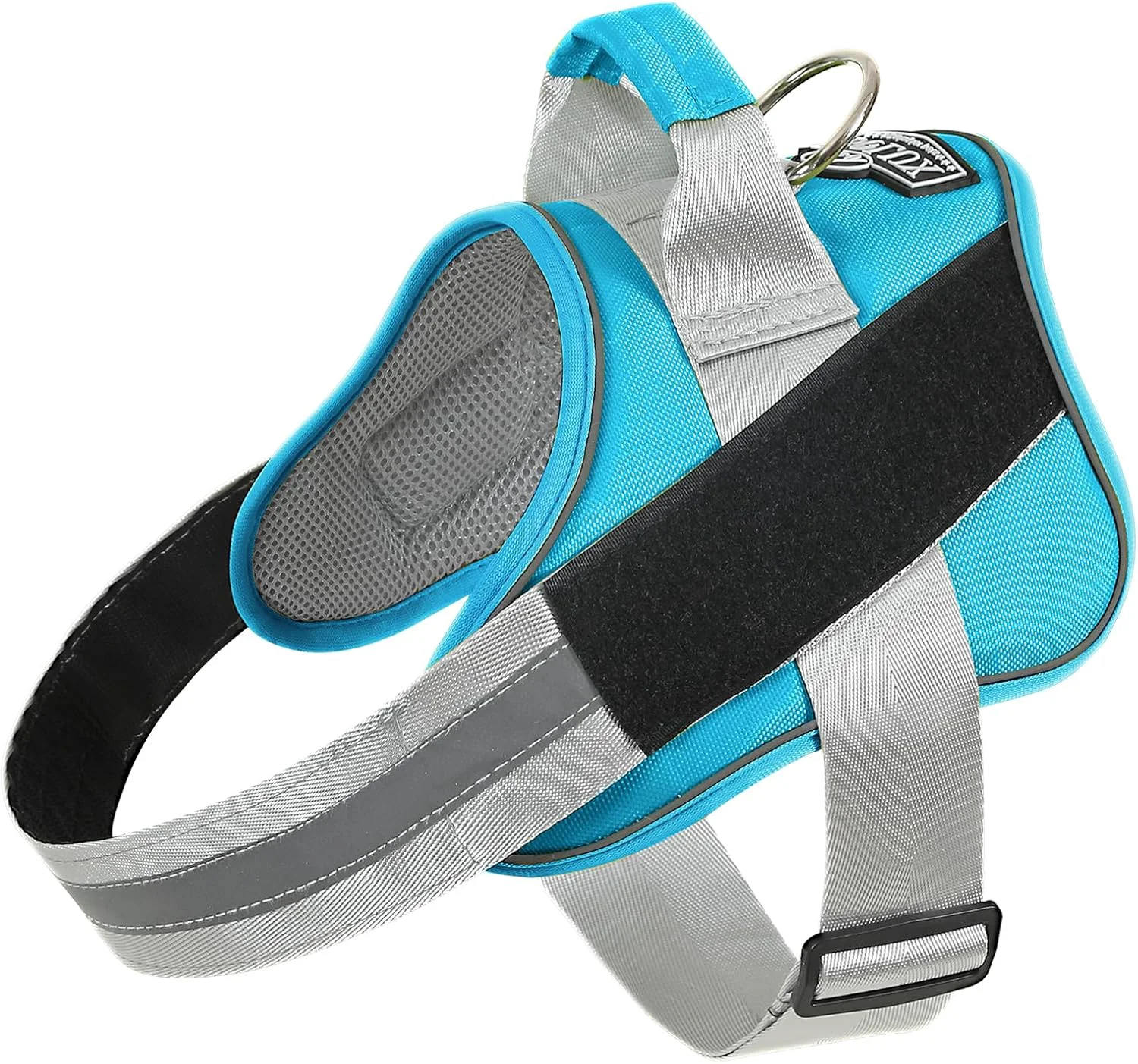 Convenient Bolux Dog Harness No-Pull Reflective Dog Vest Breathable Adjustable Pet Harness with Handle for Outdoor Walking - No More Pulling Tugging or Choking OceanicBlue Large Pack of 1 Secure