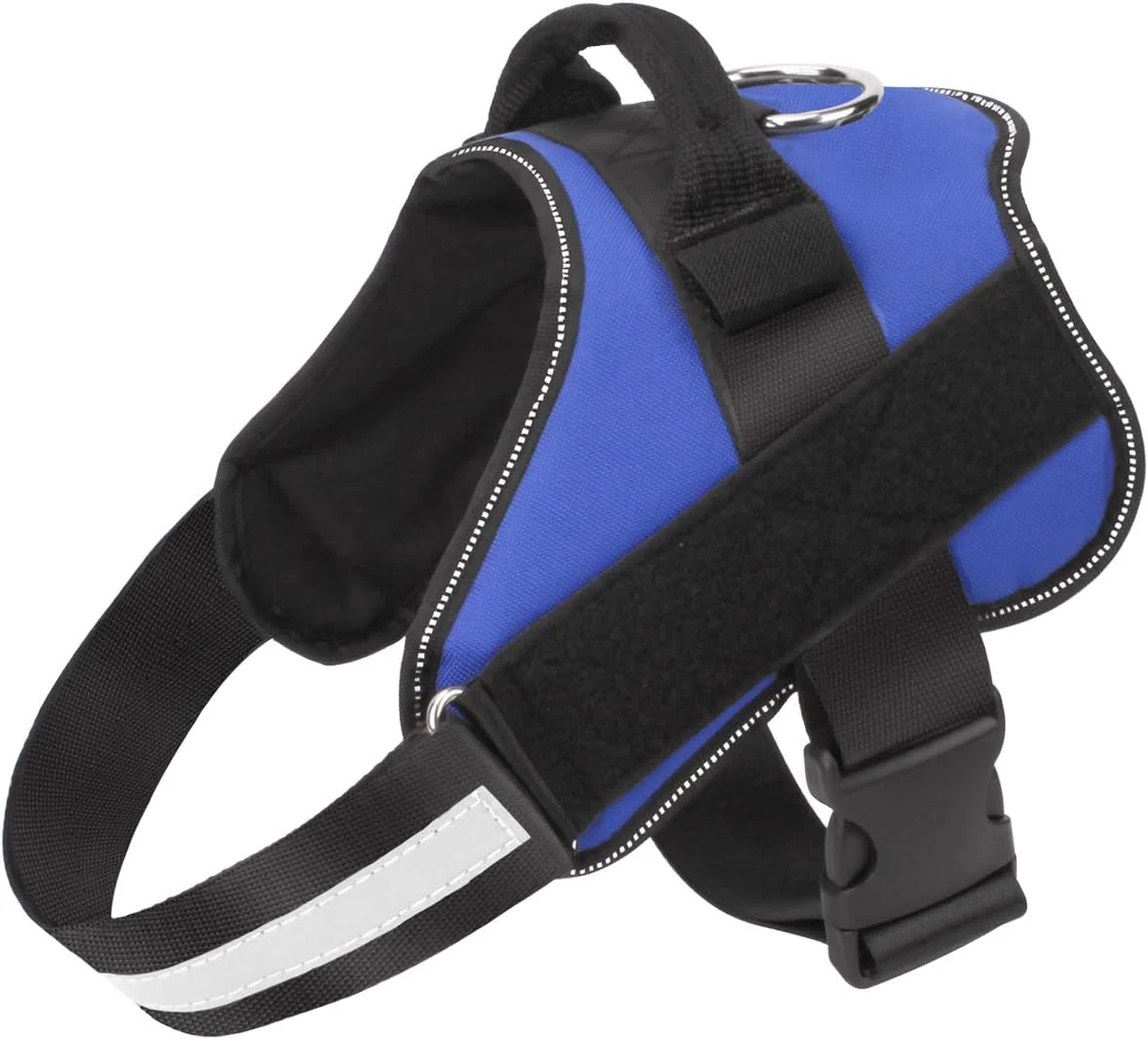 Consistent Bolux Dog Harness No-Pull Reflective Dog Vest Breathable Adjustable Pet Harness with Handle for Outdoor Walking - No More Pulling Tugging or Choking Blue M Elegant