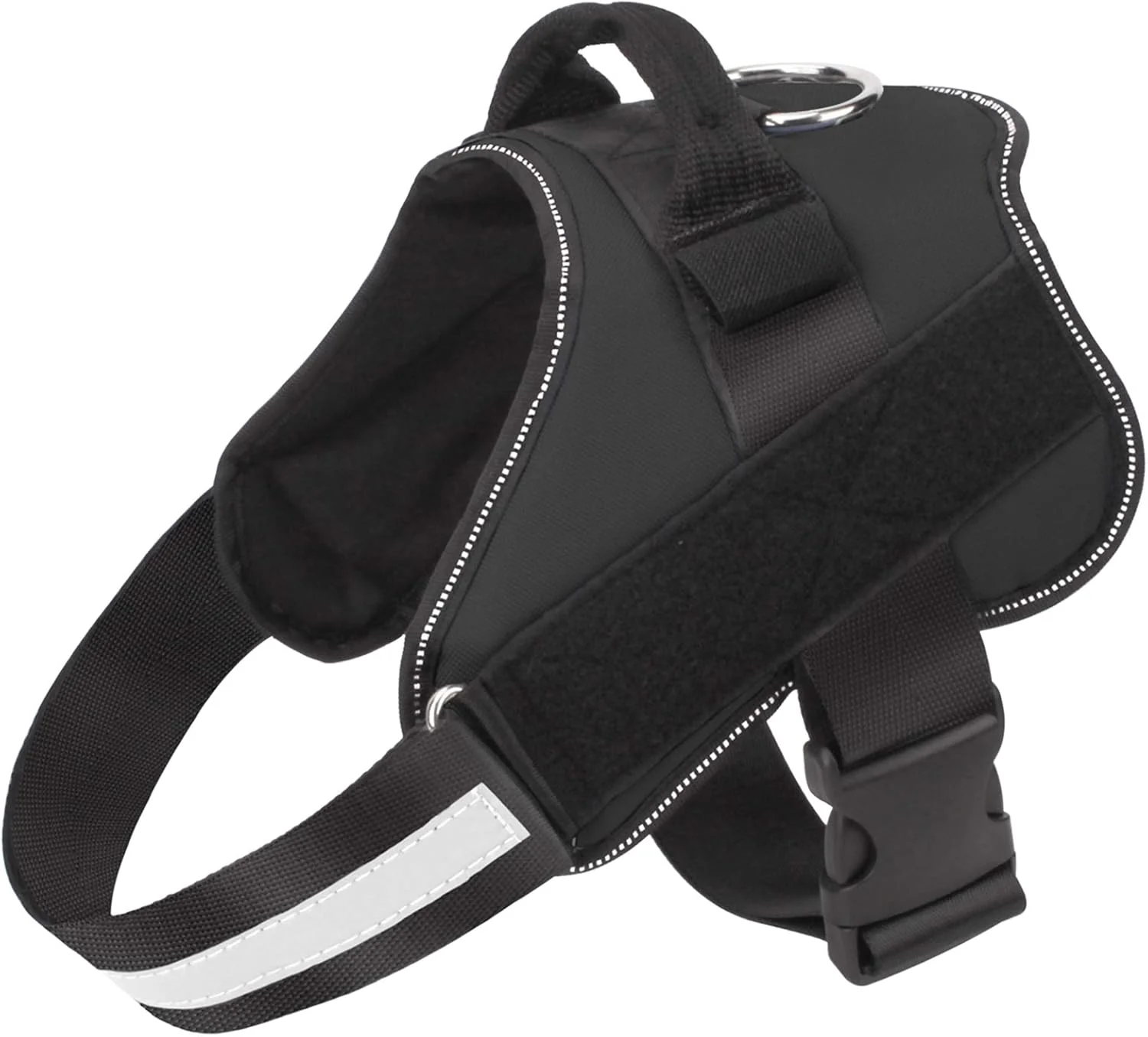 Traditional Bolux Dog Harness No-Pull Reflective Dog Vest Breathable Adjustable Pet Harness with Handle for Outdoor Walking - No More Pulling Tugging or Choking Black M Verified