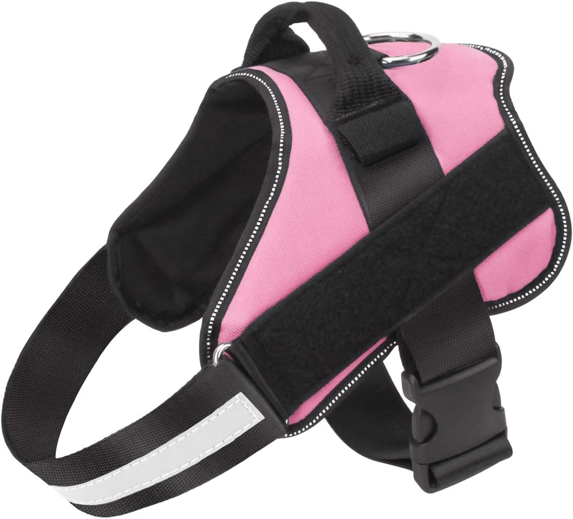 Healthy Bolux Dog Harness No-Pull Reflective Dog Vest Breathable Adjustable Pet Harness with Handle for Outdoor Walking - No More Pulling Tugging or Choking Pink XS Practical