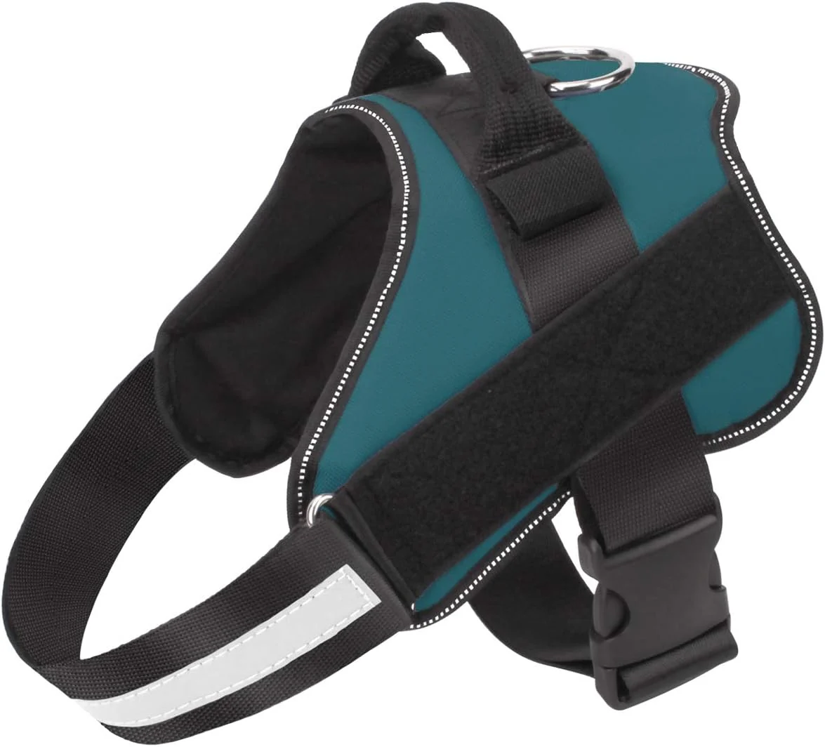 Comfortable Bolux Dog Harness No-Pull Reflective Dog Vest Breathable Adjustable Pet Harness with Handle for Outdoor Walking - No More Pulling Tugging or Choking Turquoise S Clean