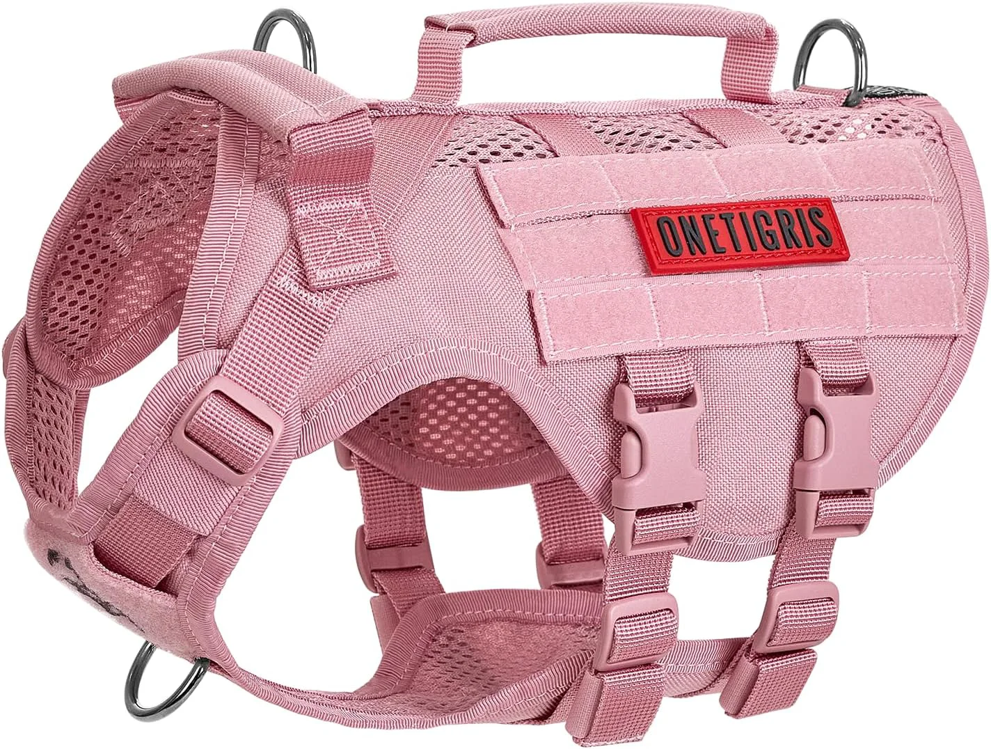 Solid OneTigris Tactical Dog Harness for Small Dogs No Pull Small Dog Vest Harness with Handles Breathable Military Dogs Molle Vests Harness for Walking Hiking Training Pink XS Luxury