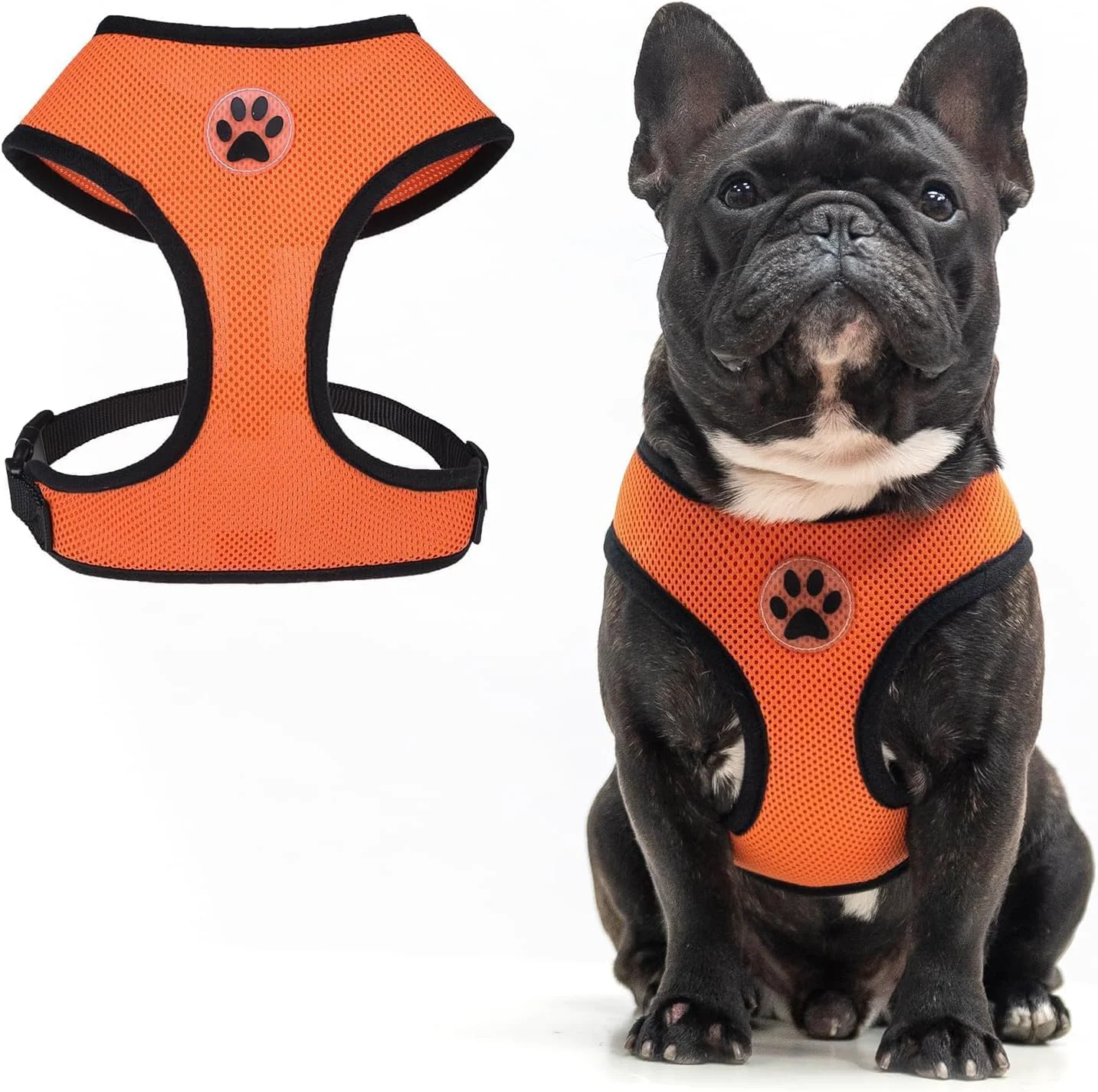 Selected BINGPET No Pull Dog Harness Soft Mesh Breathable All Weather Vest Safety Protection Design Durable Adjustable Step-in Easy Walk Dog Harness for Large Dogs Orange L Lightweight