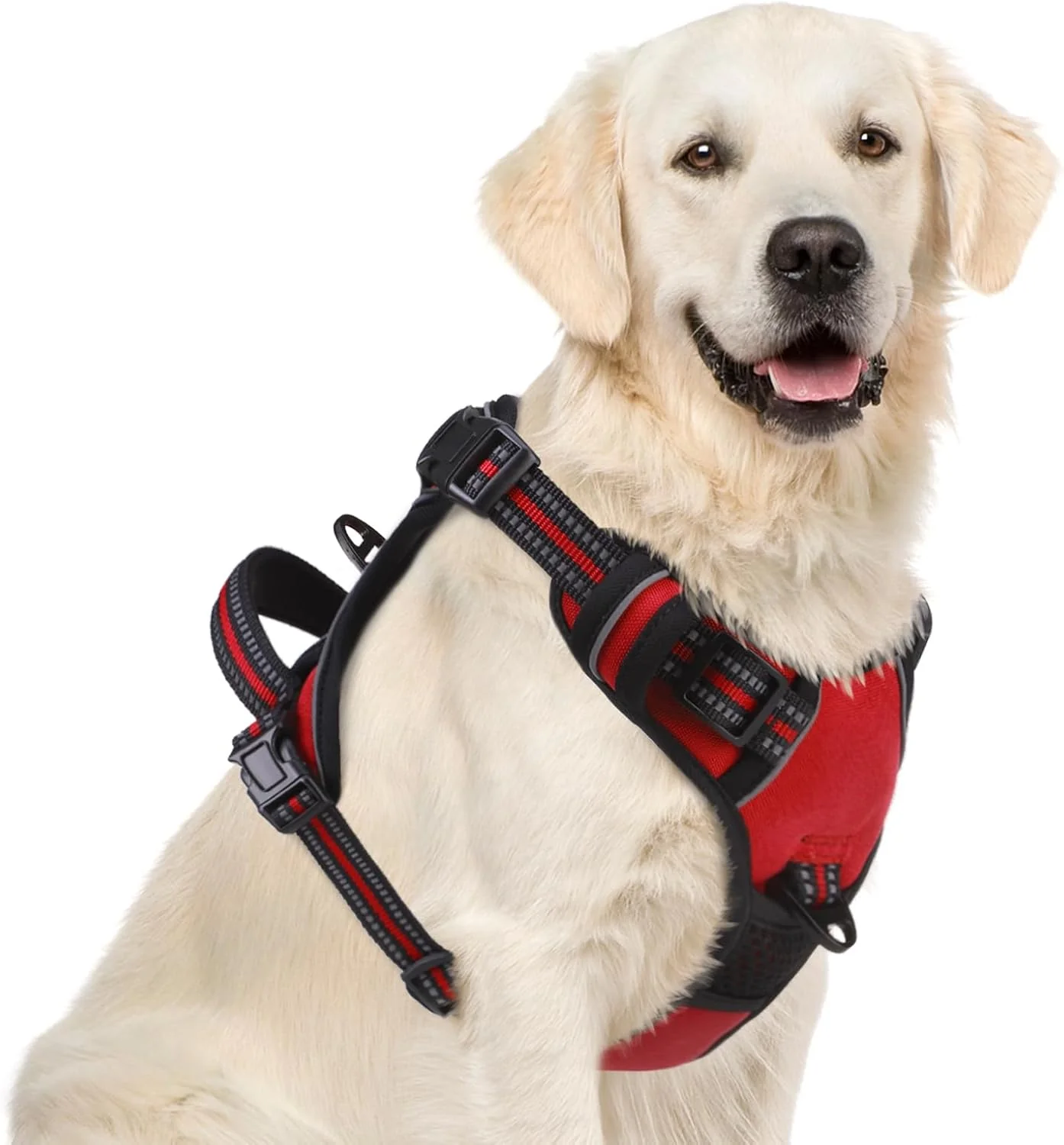 Organic PUPTECK No Pull Dog Harness for Large Adjustable Reflective Dog Harness with Handle Easy Control Comfortable Soft Padded Pet Vest Harness for Extra Large Dogs Red XL Traditional
