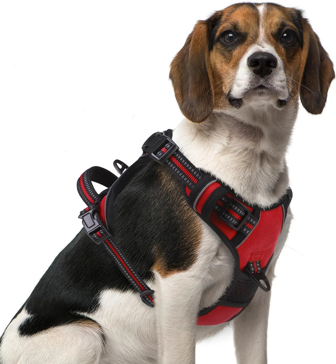Crafted PUPTECK No Pull Dog Harness Medium Sized Adjustable Reflective Dog Harness with Handle Easy Control Comfortable Soft Padded Pet Vest Harness for Medium Dogs Red M Versatile