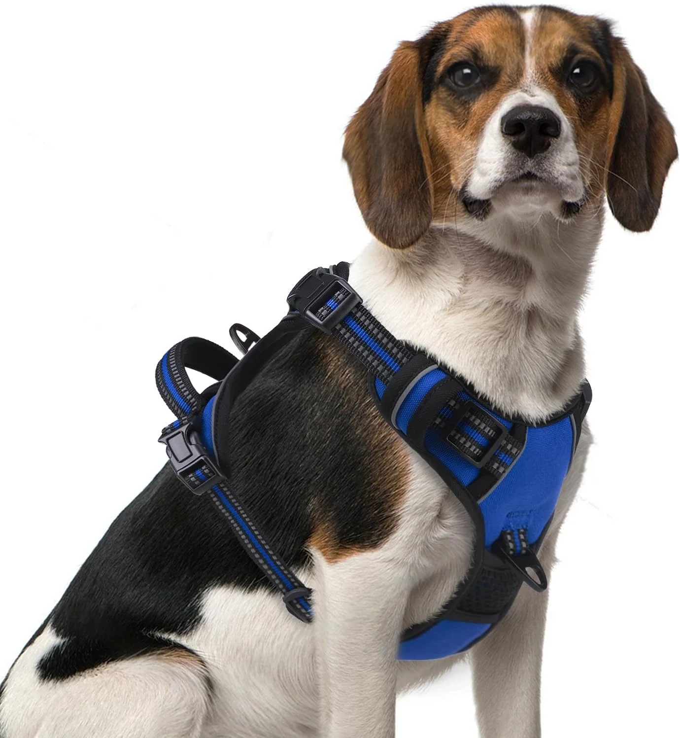 Exceptional PUPTECK No Pull Dog Harness Medium Sized Adjustable Reflective Dog Harness with Handle Easy Control Comfortable Soft Padded Pet Vest Harness for Medium Dogs Blue M First-Class