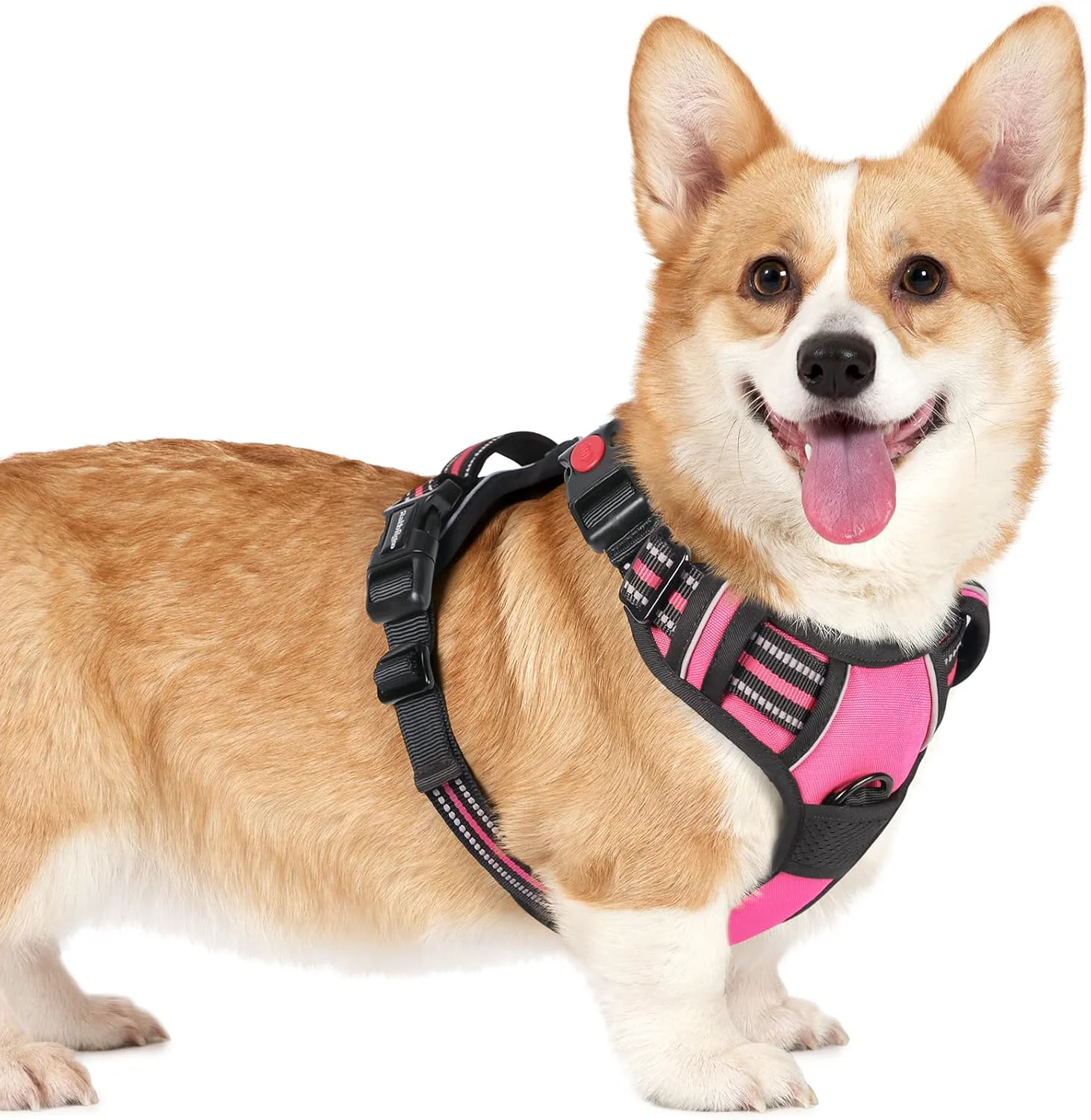 Practical rabbitgoo Dog Harness Small Sized No Pull Pet Harness with 3 Buckles Adjustable Soft Padded Vest with Control Handle Walking Reflective Pet Vest for Small Dogs Rose Pink S Top-Quality