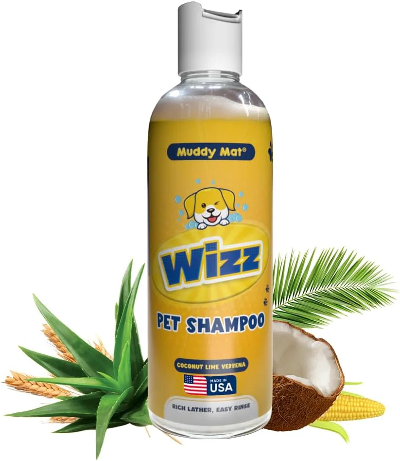 Modern Muddy Mat® Wizz Pet Shampoo for Dogs Cats - Aloe Vera Oatmeal Dog Shampoo for Itchy Skin Relief Smelly Dogs Sensitive Coats - Natural Alcohol Paraben - Puppy Shampoo 17 oz Fashionable