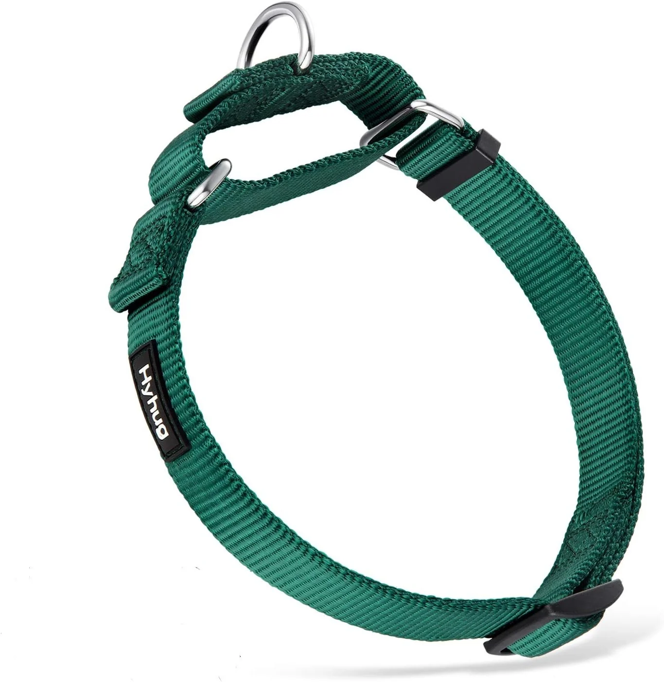 Optimized Hyhug Martingale Dog Collar Without Buckle Anti Escape No Slip Heavy - Duty Nylon Colorfast Adjustable for Medium Breeds（Medium Solid Color Dark Green Carefully Designed