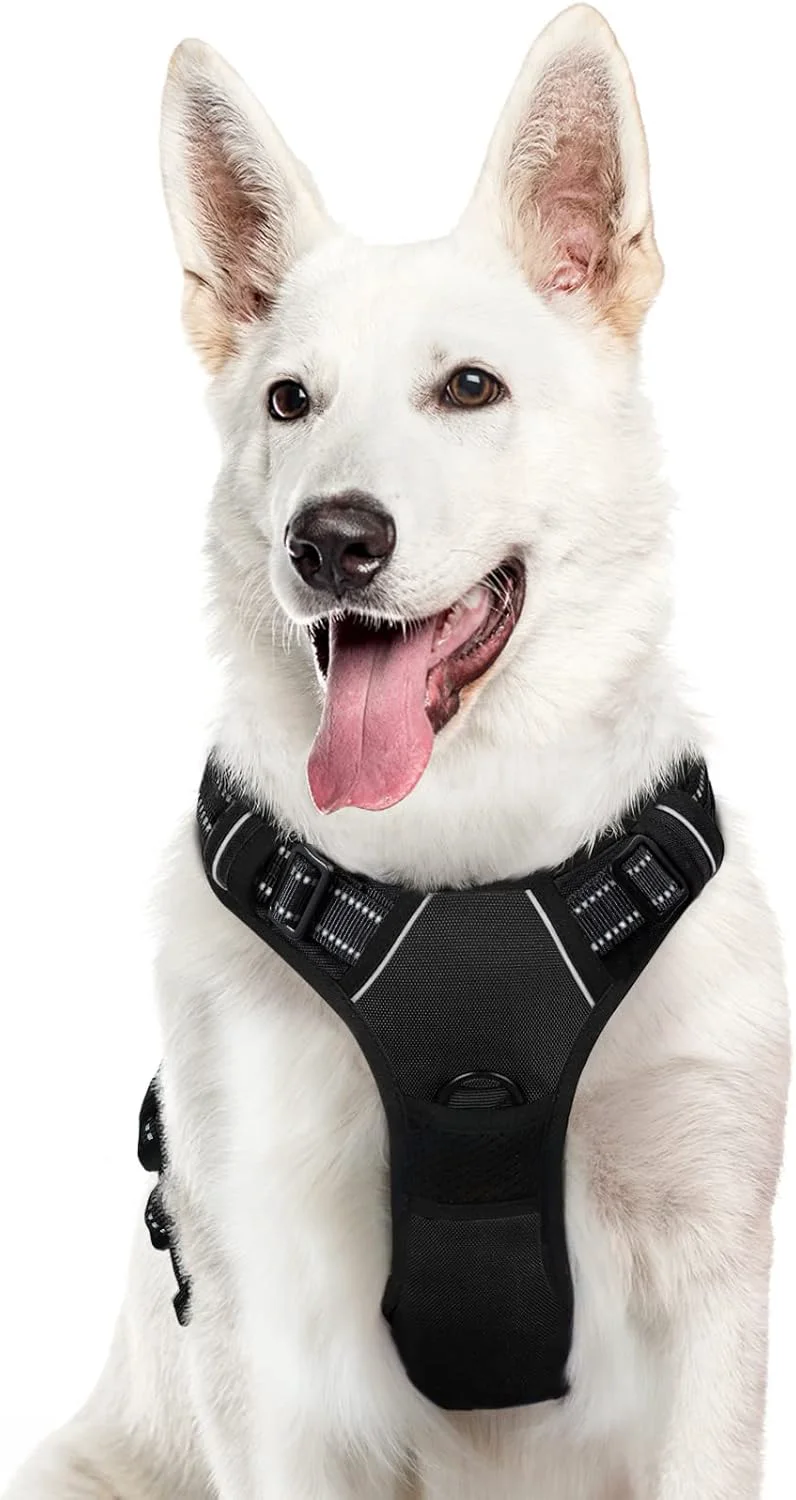 Reliable Eagloo Dog Harness for Large Dogs No Pull Service Vest with Reflective Strips and Control Handle Adjustable and Comfortable for Walking No Choke Pet Harness with 2 Metal Rings Black XL Original