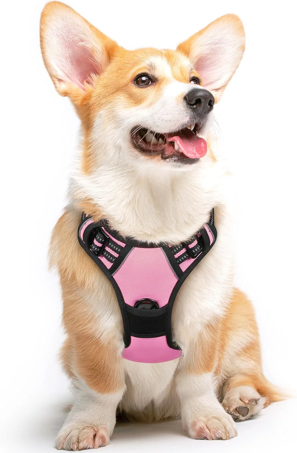 Recyclable Eagloo Dog Harness Medium Sized Dog No Pull Service Vest with Reflective Strips and Control Handle Adjustable and Comfortable for Walking No Choke Pet Harness with 2 Metal Rings Pink M Flexible