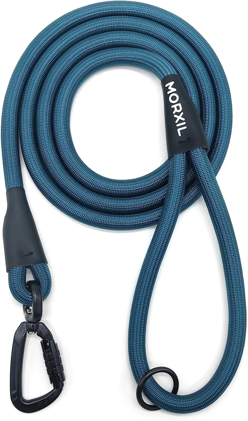 Eco-Friendly Rope Dog Leash 6 Foot Heavy Duty Dog Leash with Aviation Aluminum Auto Locking Carabiner Strong Nylon Pet Lead for Small Medium Large Dogs Navy Blue 6FT Original