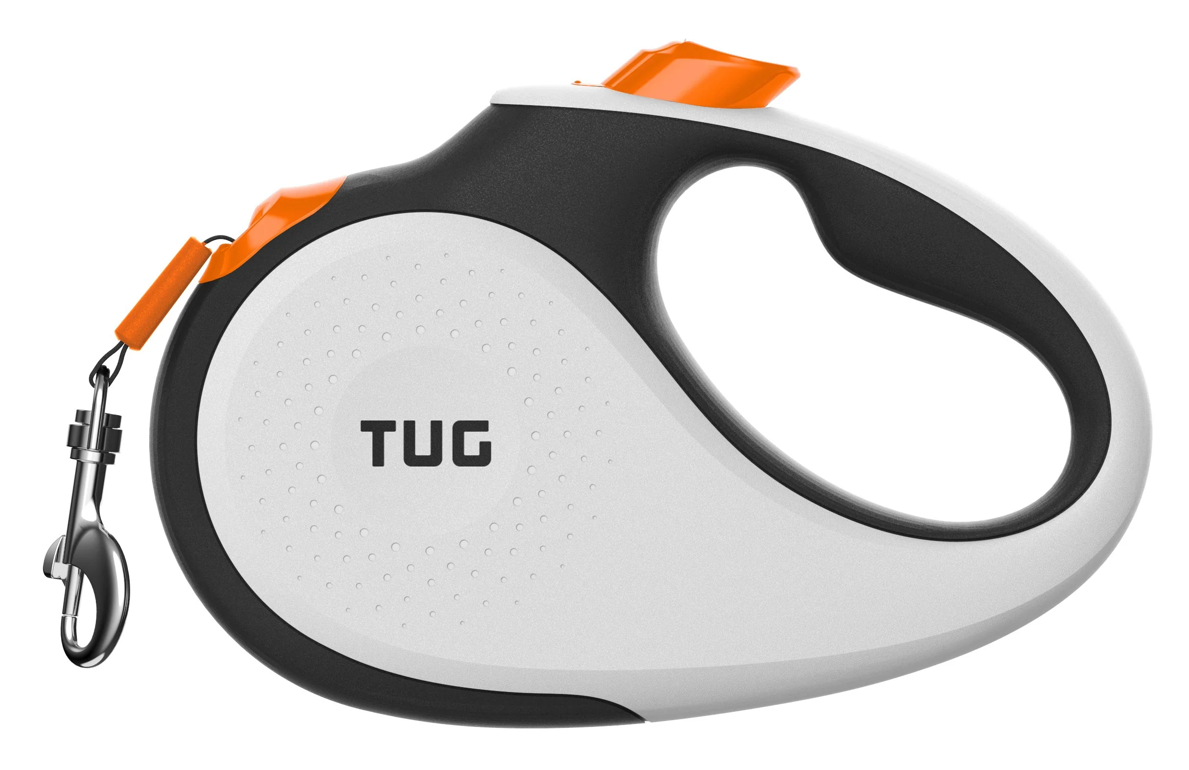 Responsible TUG 360° Tangle- Retractable Dog Leash – 16 ft Anti-Slip Handle Large White Orange User-Friendly