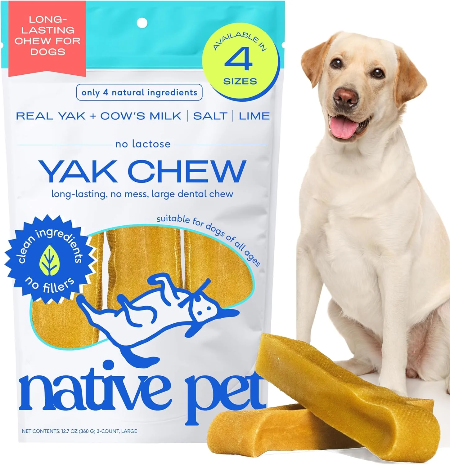 Healthy Native Pet Yak Cheese Himalayan Dog Chews - Long Lasting Environmentally Friendly