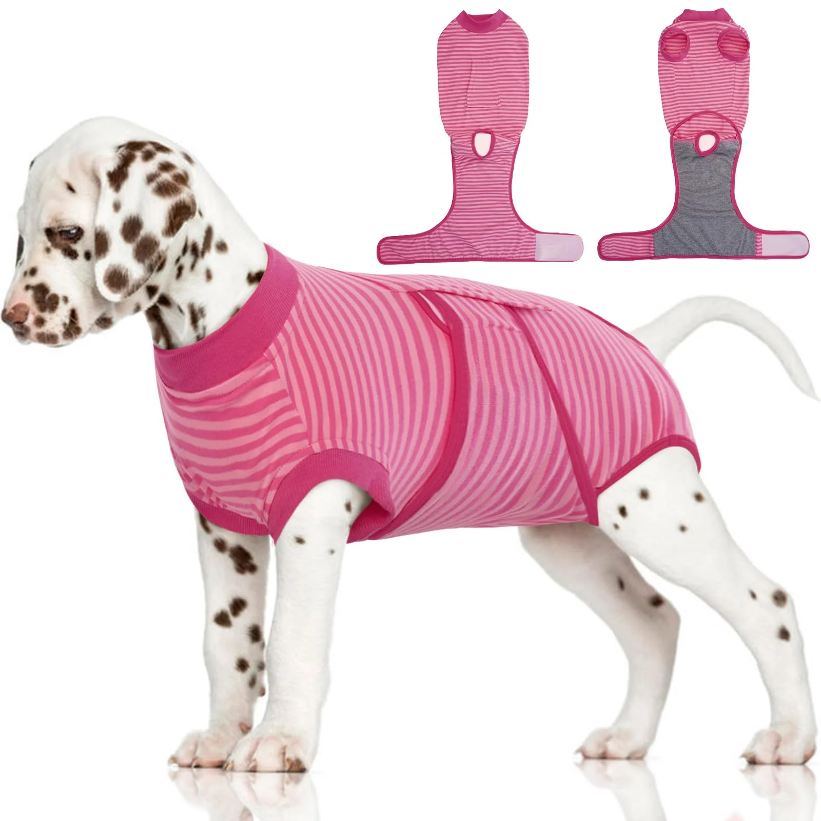Original Design FUAMEY Recovery Suit for Dogs After Surgery – Soft Breathable Dog Bodysuit E-Collar Rose Stripes Crafted
