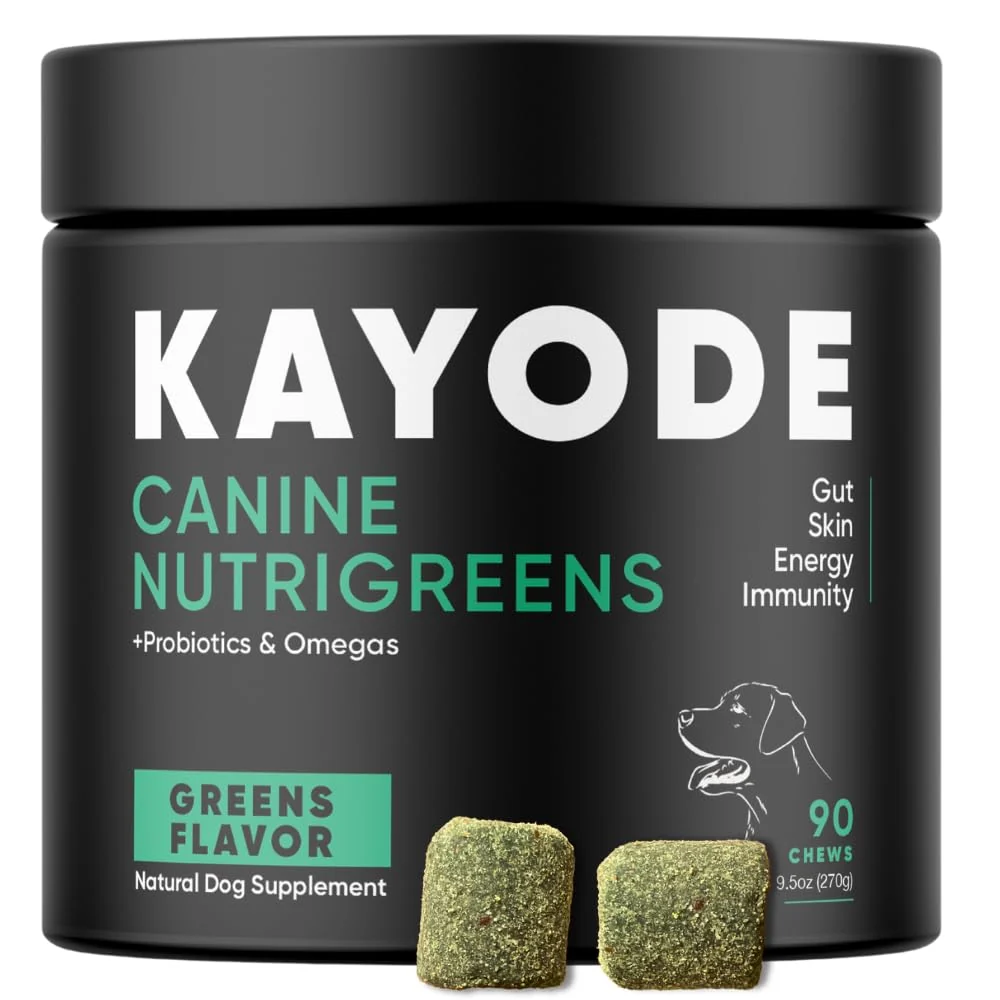 Efficient Kayode Canine NutriGreens – Natural Dog Vitamins Probiotics No Mess Chews Fine