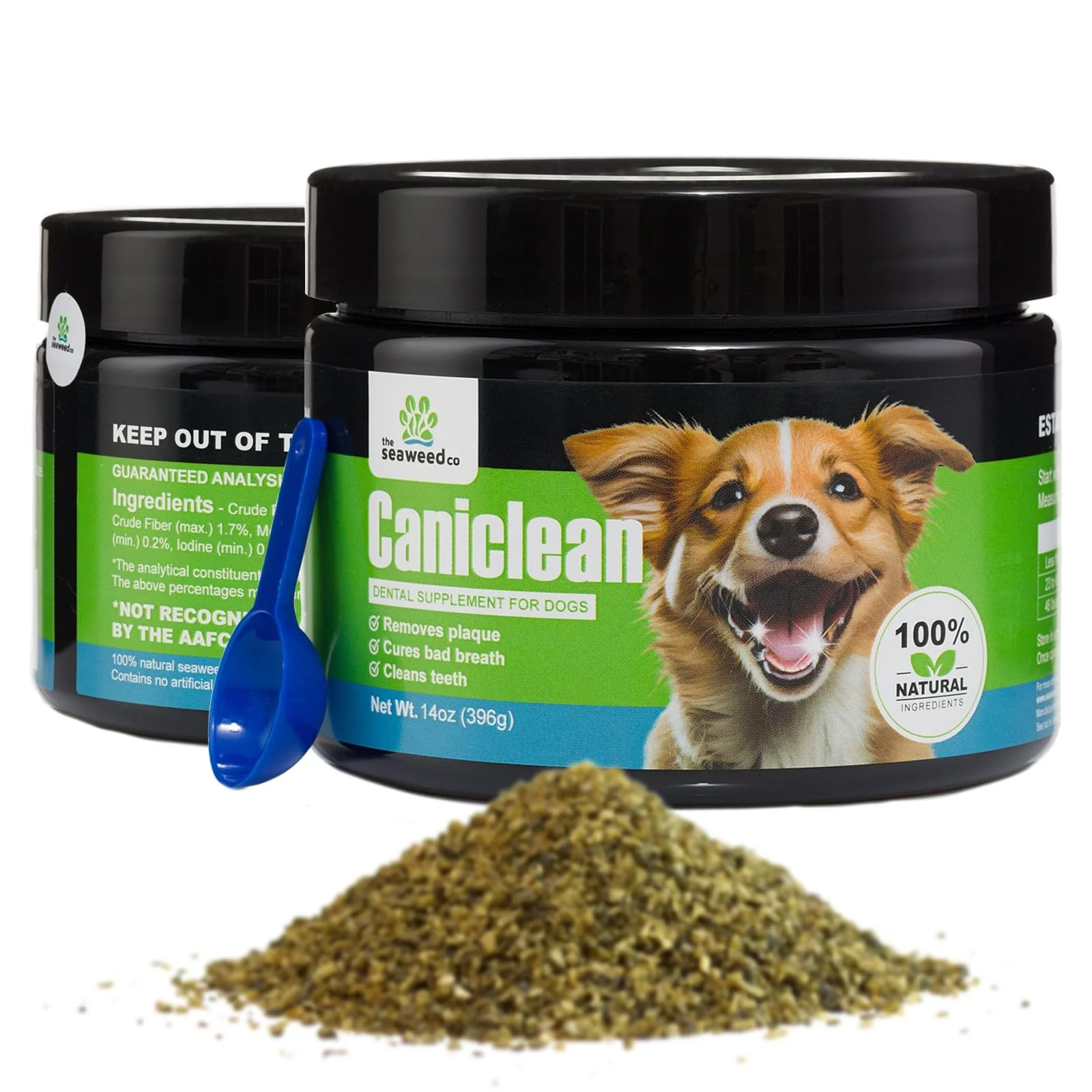 Premium Material Caniclean Seaweed for Dogs Teeth by The Seaweed Co — Natural Tartar Plaque Support Breath Freshener 14oz Dependable