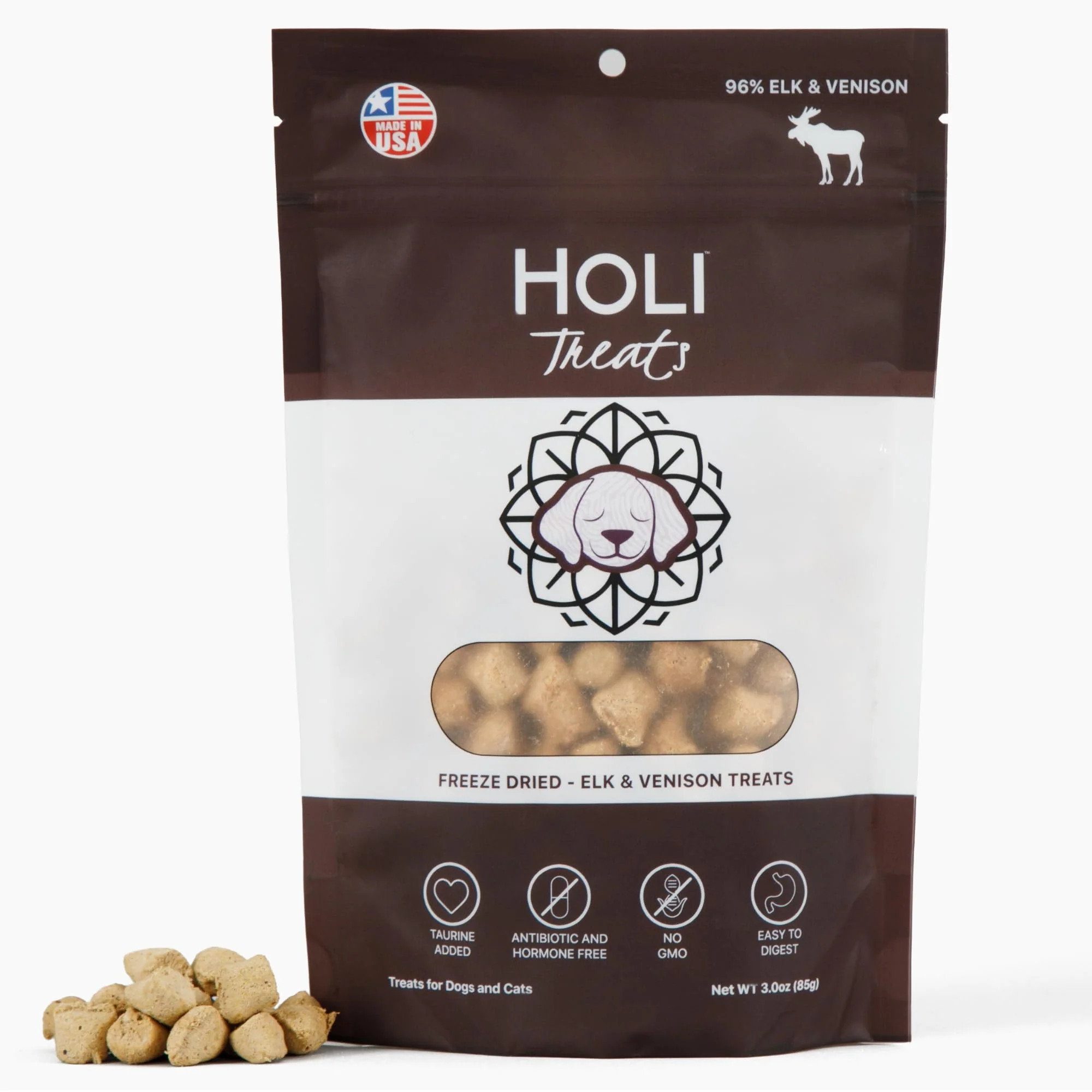 High-End HOLI Elk Venison ze Dried Dog Treats – 6oz Grain USA Made Practical