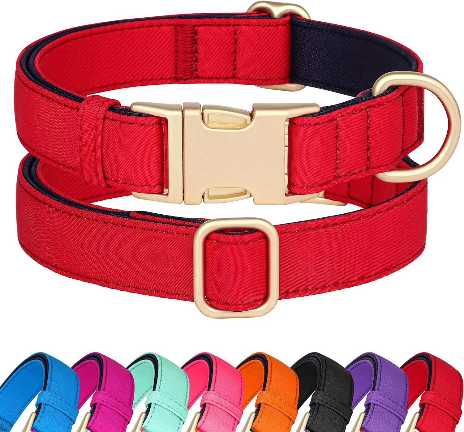 High-Grade Didog Soft Padded Dog Collars for Medium Dogs Colorful and Durable Dog Collar with Quick Release Buckle Light and Breathable for Daily Walking Red M Proven