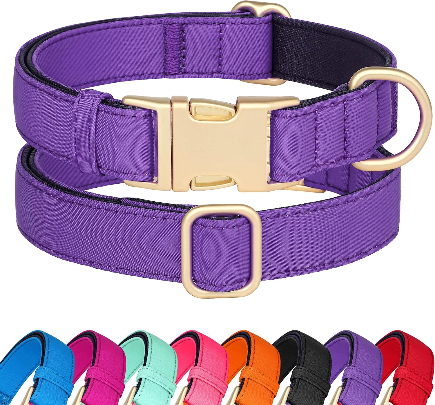 Fast Didog Soft Padded Dog Collars for Small Dogs Colorful and Durable Dog Collar with Quick Release Buckle Light and Breathable for Daily Walking Purple S High-Grade