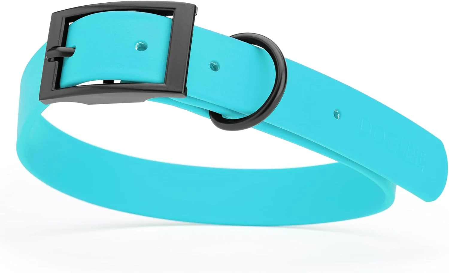 Optimized Dogline Biothane Waterproof Dog Collar Strong Coated Nylon Webbing with Black Hardware Odor- Proof for Easy Care Easy to Clean High Performance Fits Small Medium or Large Dogs Sky Blue