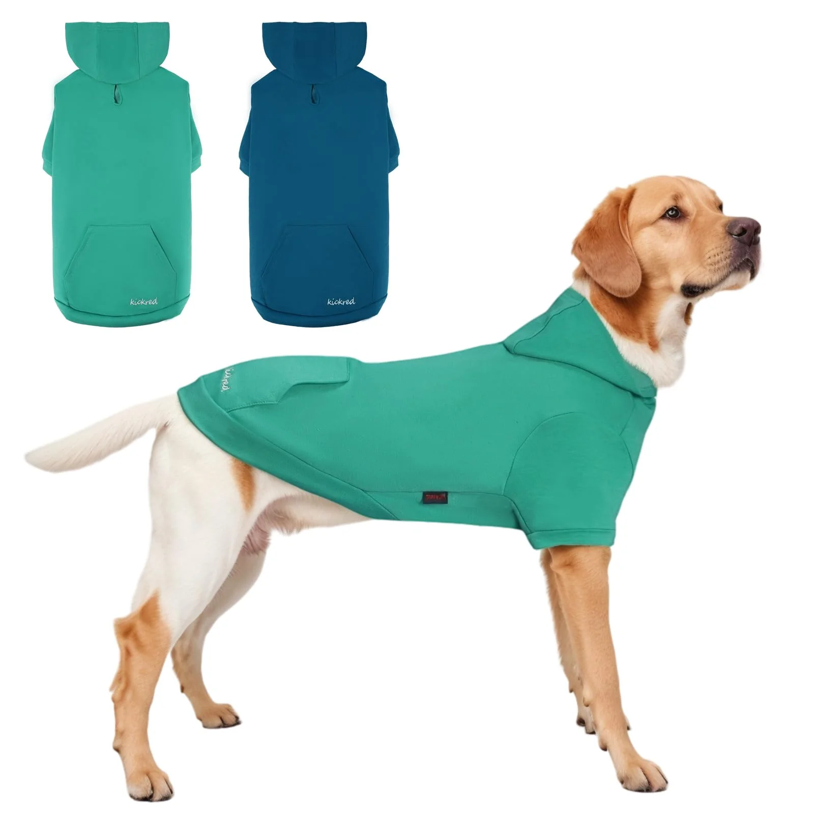 Modern Kickred 2 Pieces Basic Cotton Dog Hoodie Sweater – Cozy Pullover with Pocket Leash Hole 2XL Trusted