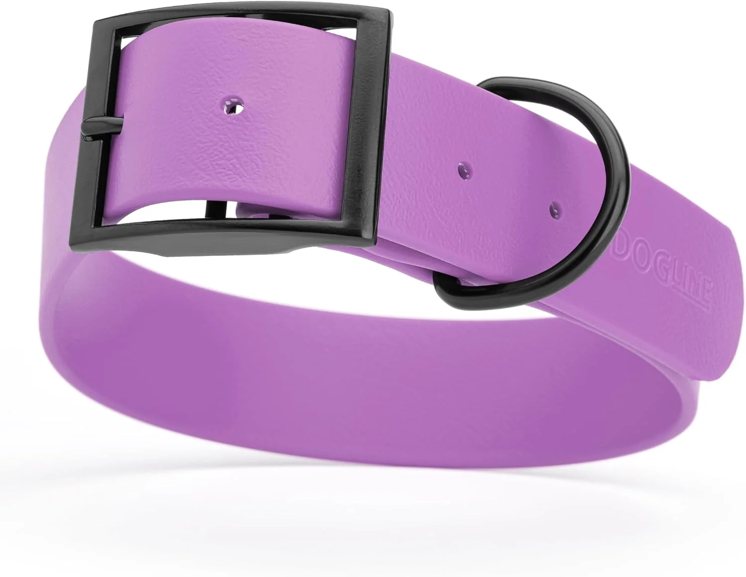 Official Dogline Biothane Waterproof Dog Collar Strong Coated Nylon Webbing with Black Hardware Odor- Proof for Easy Care Easy to Clean High Performance Fits Small Medium or Large Dogs Amethyst Purple Carefully Designed
