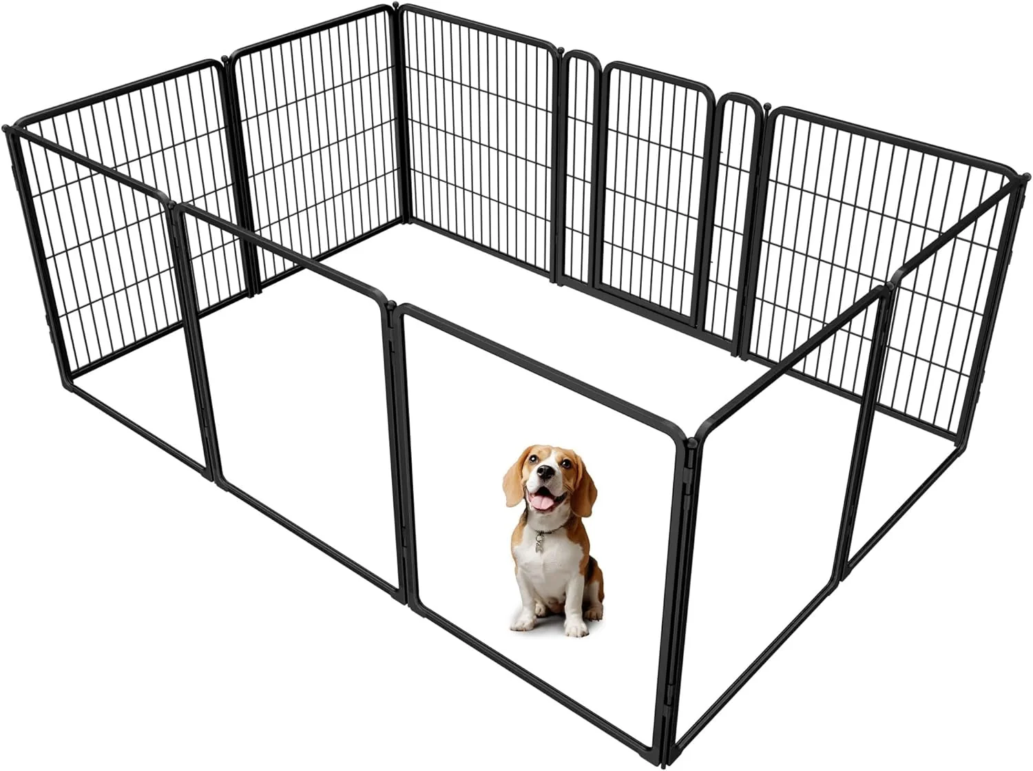Original FXW Homeplus Unleashed Indoor Dog Playpen - Stress- and Safe Play Heavy Duty 32 Inch 5 Acrylic Panels 5 Wire Panels Dog Pen for Small and Medium Dogs Black│Patented Outstanding